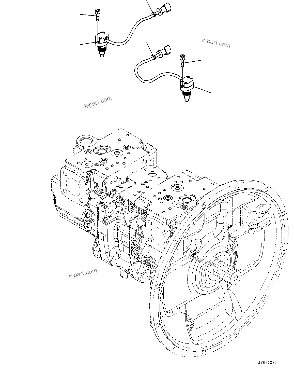 Komatsu parts book diagram for HB365LC-3E0 S/N K75001-UP: ENGINE RELATED PARTS, PISTON PUMP (13/14)