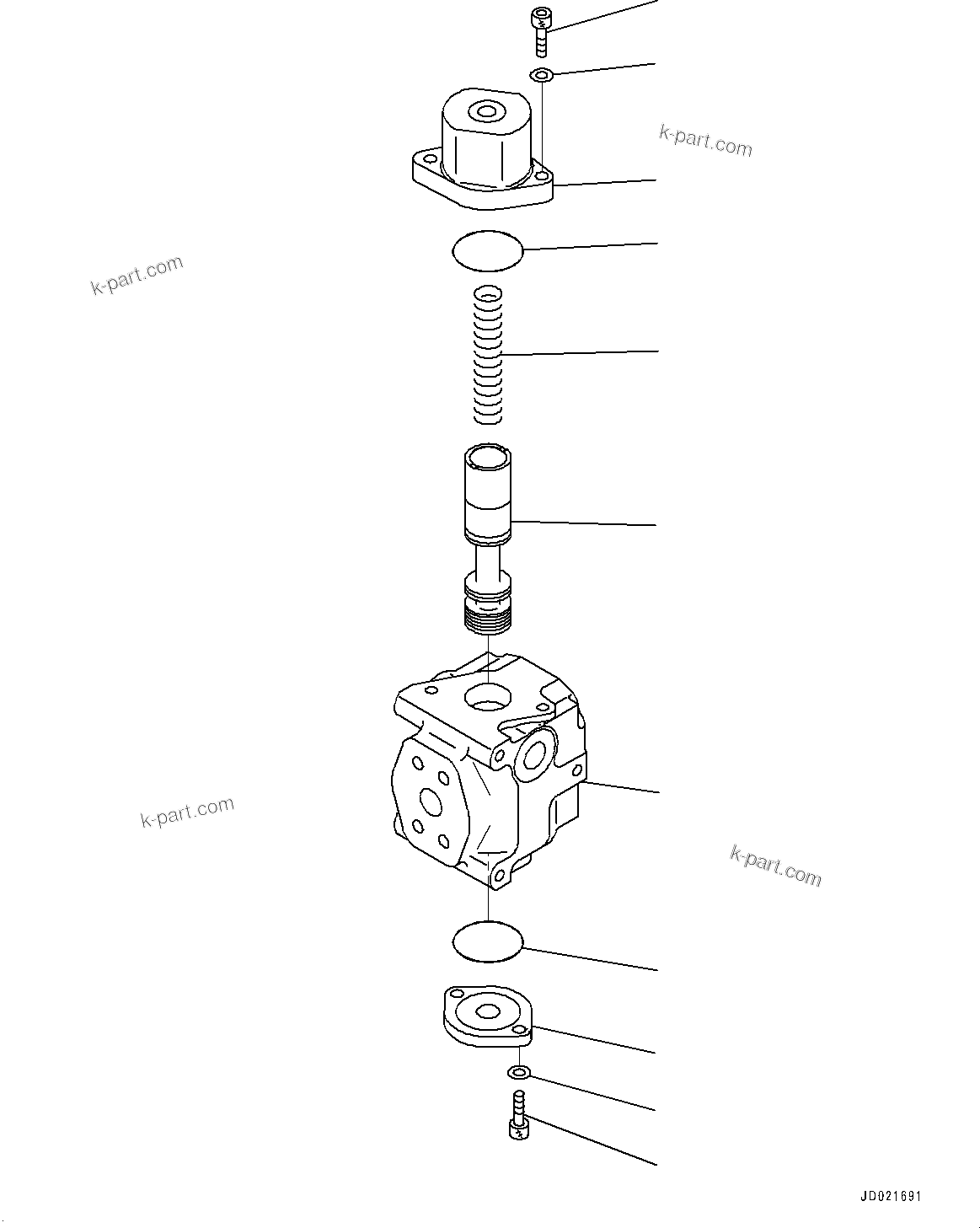 Komatsu parts book diagram for HB365LC-3E0 S/N K75001-UP: ATTACHMENT PIPING, SELECTOR VALVE