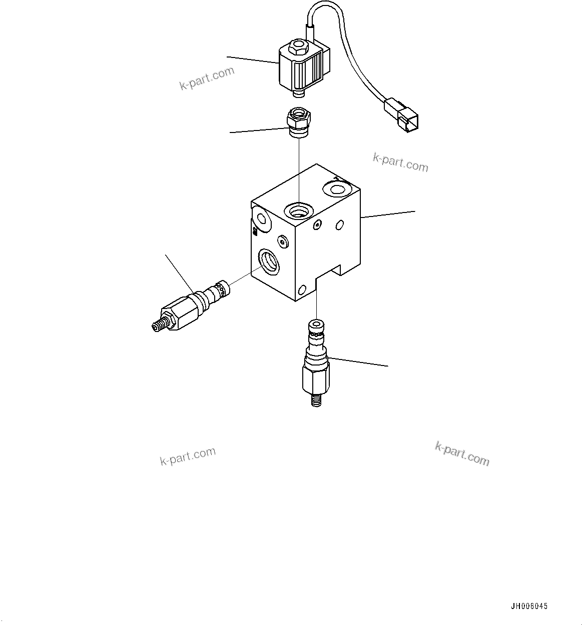 Komatsu parts book diagram for HB365LC-3E0 S/N K75001-UP: ADDITIONAL ACTUATOR PIPING, QUICK COUPLING, WITHOUT BOOM, INNER PARTS, QUICK COUPLING VALVE
