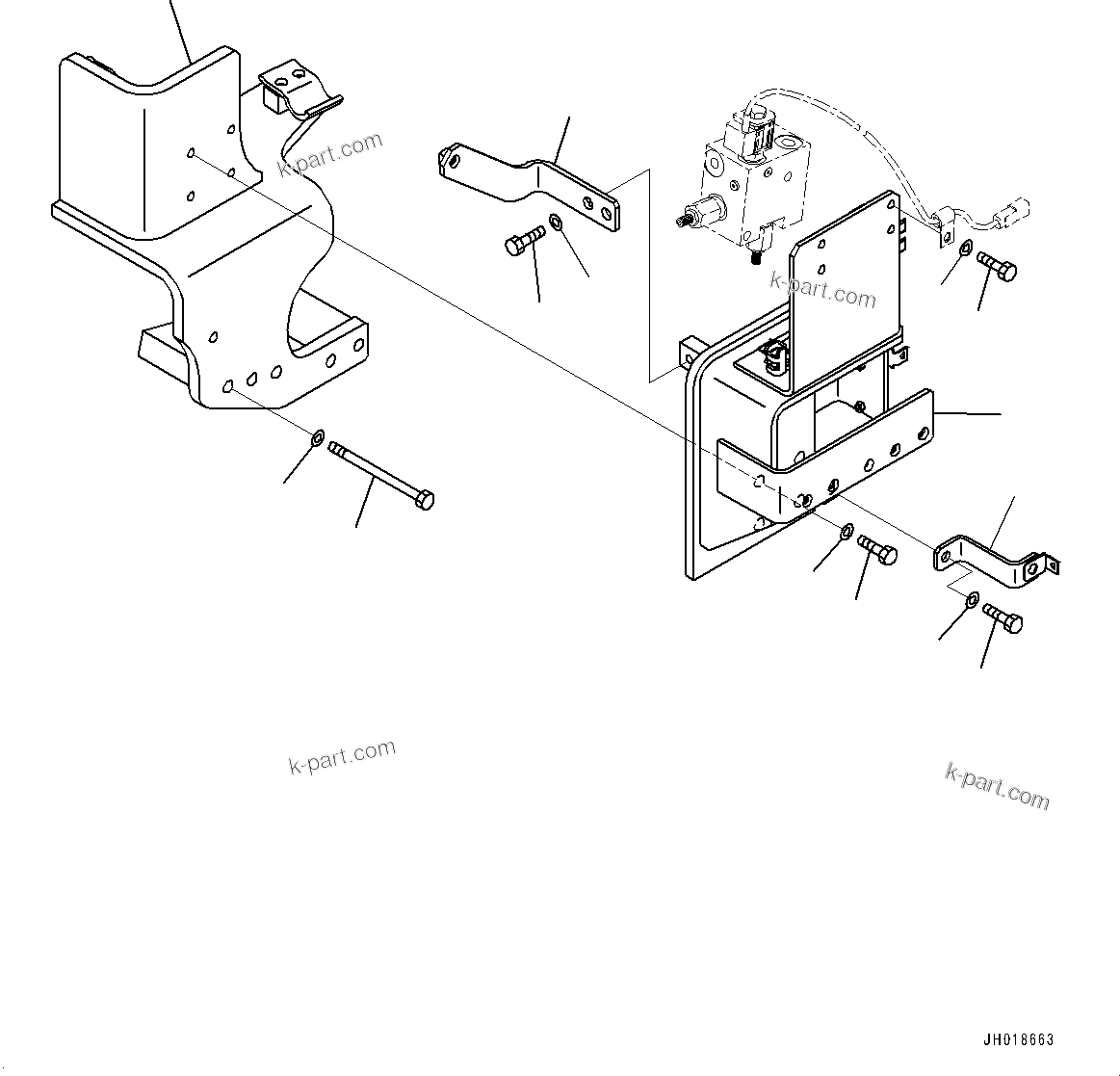 Komatsu parts book diagram for HB365LC-3E0 S/N K75001-UP: ADDITIONAL ACTUATOR PIPING, QUICK COUPLING, WITHOUT BOOM, BRACKET