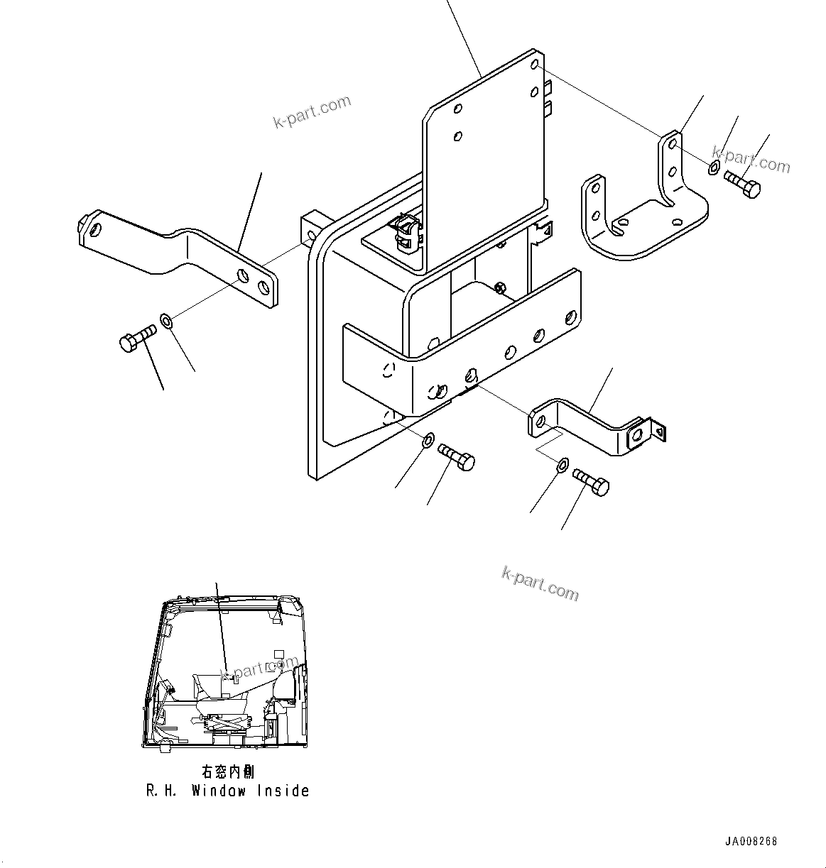 Komatsu parts book diagram for HB365LC-3E0 S/N K75001-UP: ADDITIONAL ACTUATOR PIPING, 1-ADDITIONAL ACTUATOR PIPING, ACCUMULATOR, QUICK COUPLING, BRACKET