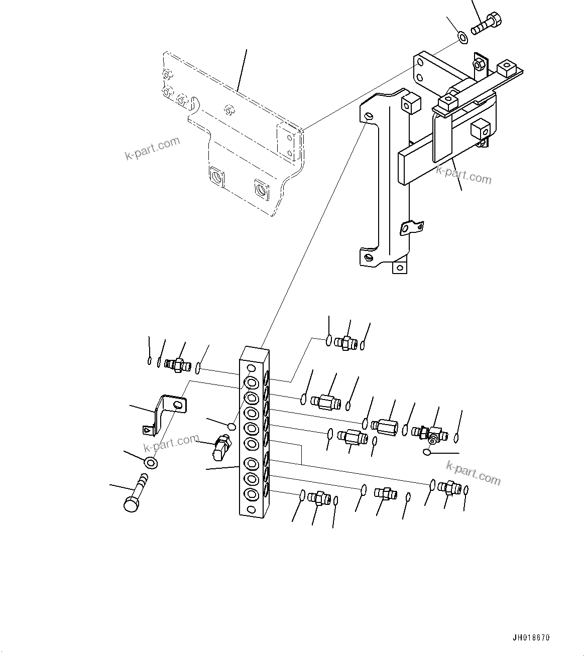 Komatsu parts book diagram for HB365LC-3E0 S/N K75001-UP: PRESSURE SWITCH BLOCK