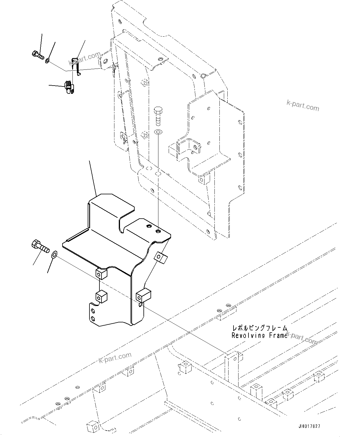 Komatsu parts book diagram for HB365LC-3E0 S/N K75001-UP: AIR CONDITIONER, CONDENSER MOUNTING