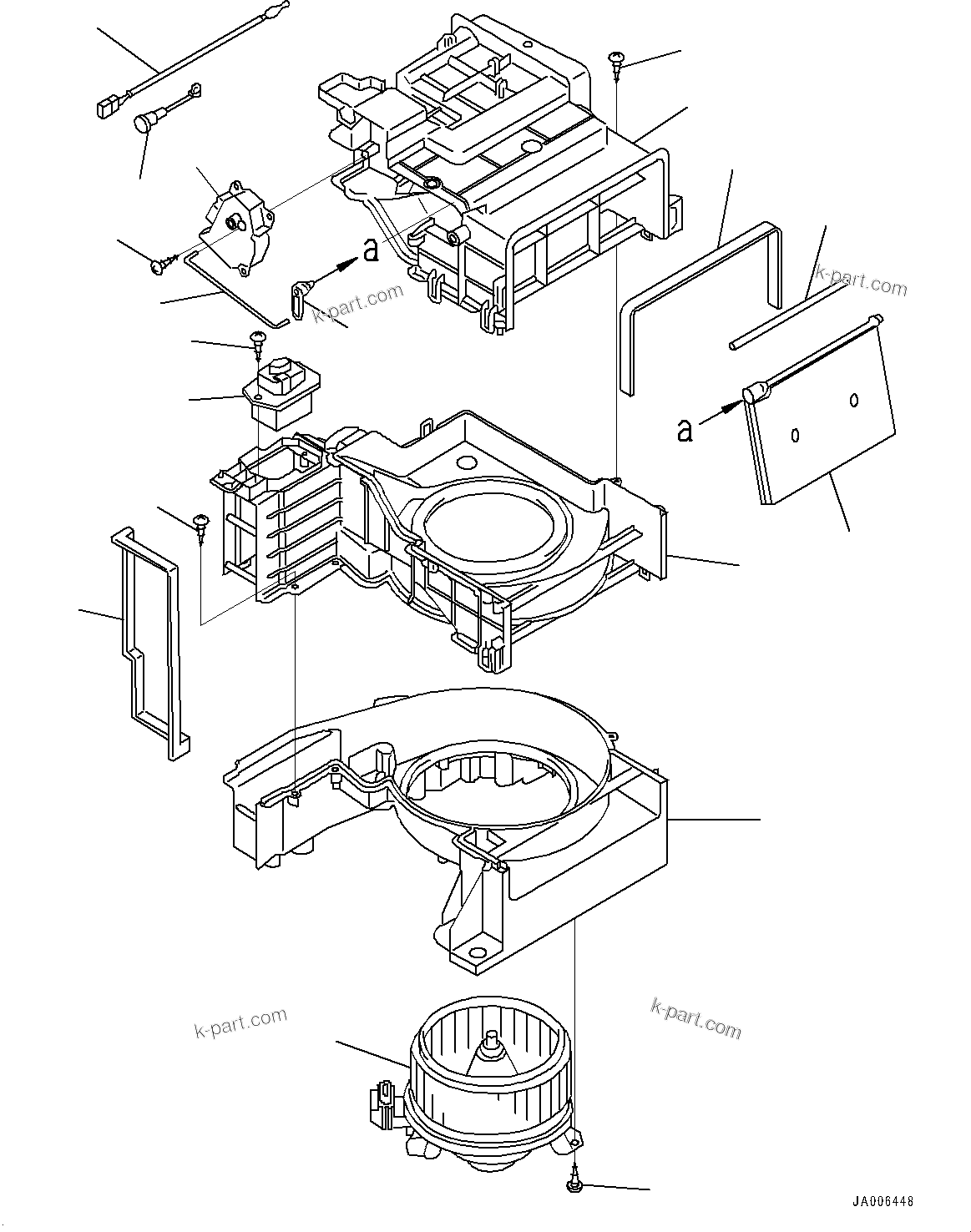 Komatsu parts book diagram for HB365LC-3E0 S/N K75001-UP: CAB, ADDITIONAL ACTUATOR PIPING, ACCUMULATOR, INNER PARTS, AIR CONDITIONER UNIT (2/3)