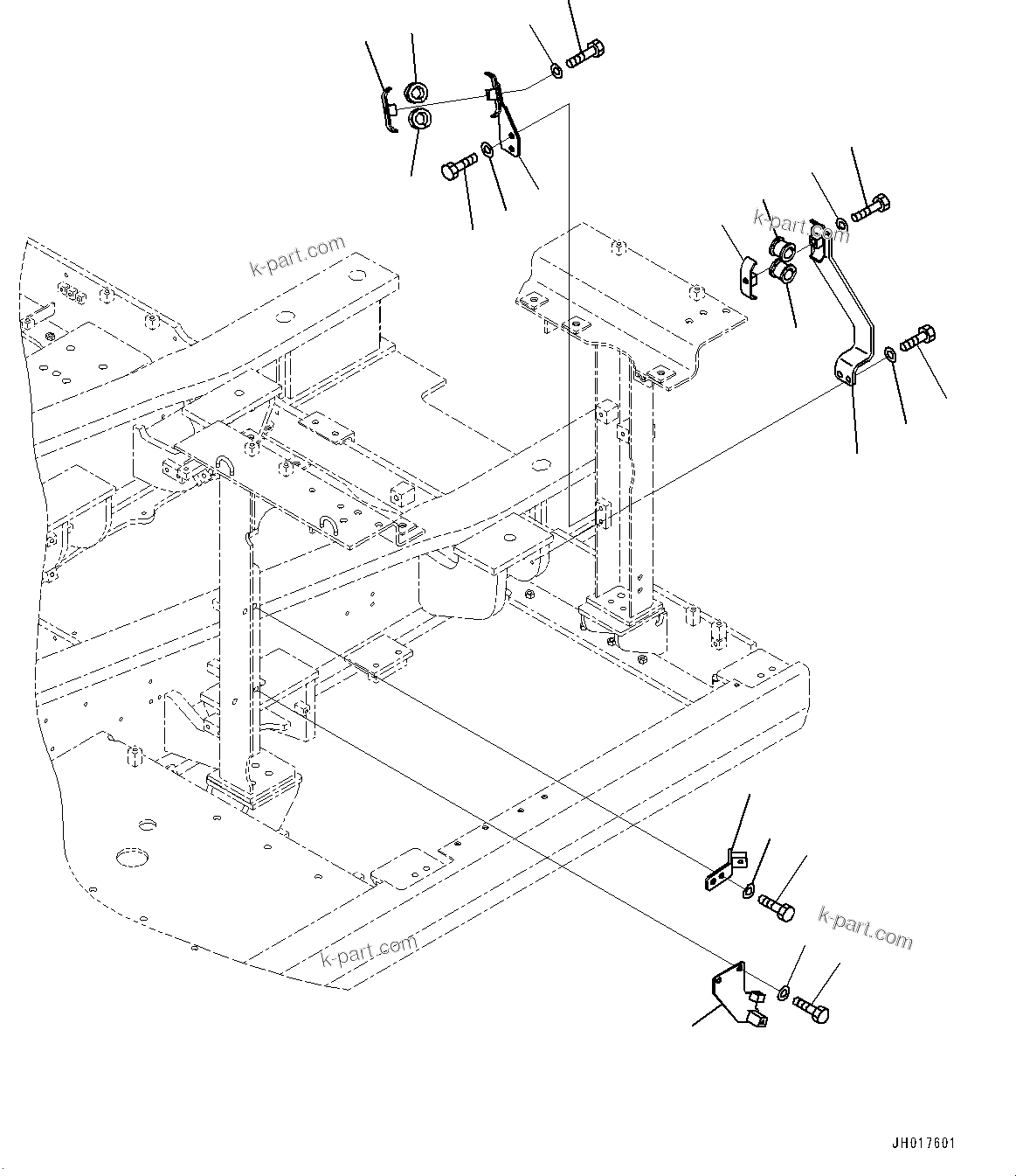 Komatsu parts book diagram for HB365LC-3E0 S/N K75001-UP: SIDE COVER L.H., (4/4)