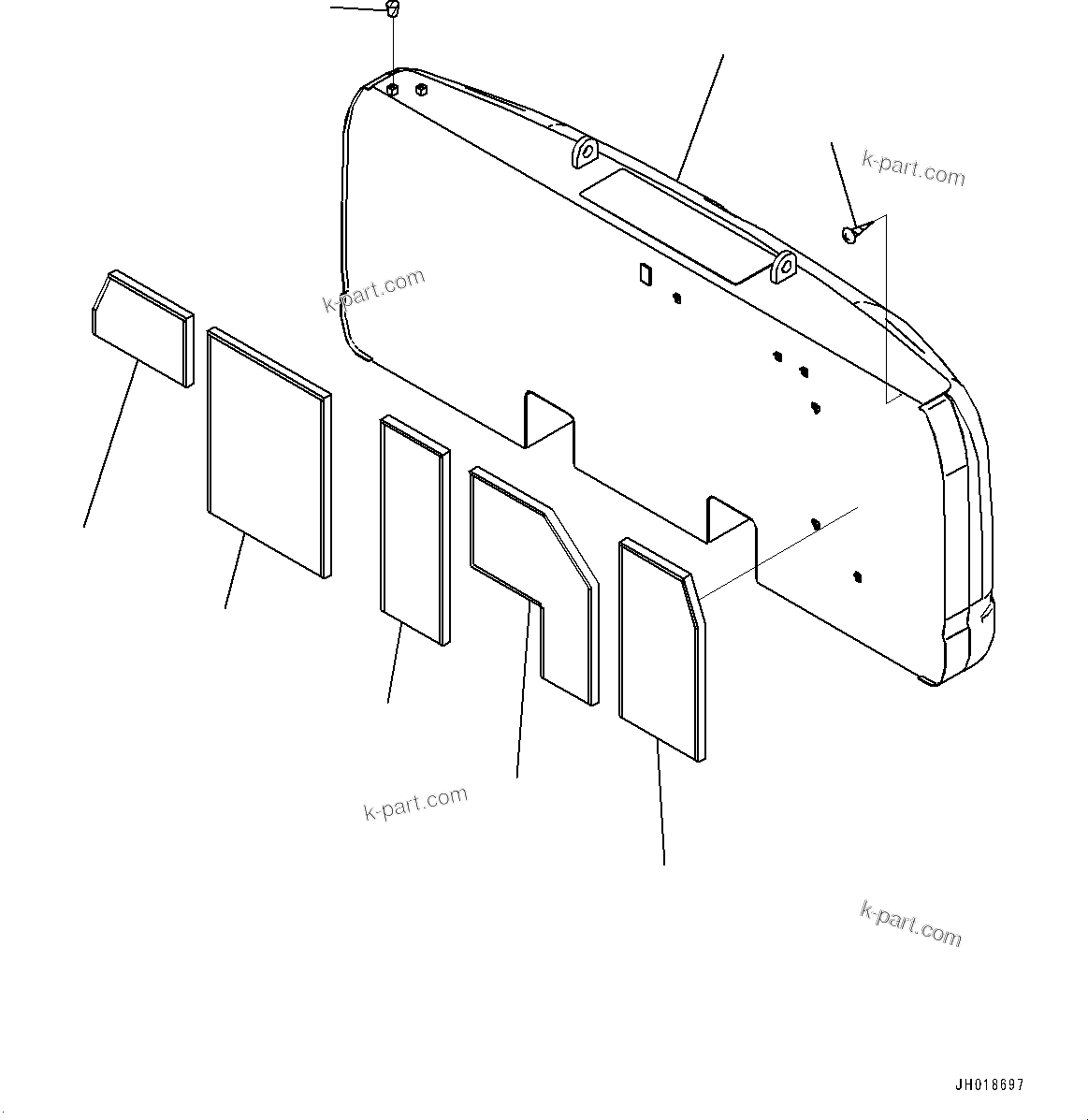 Komatsu parts book diagram for HB365LC-3E0 S/N K75001-UP: COUNTERWEIGHT