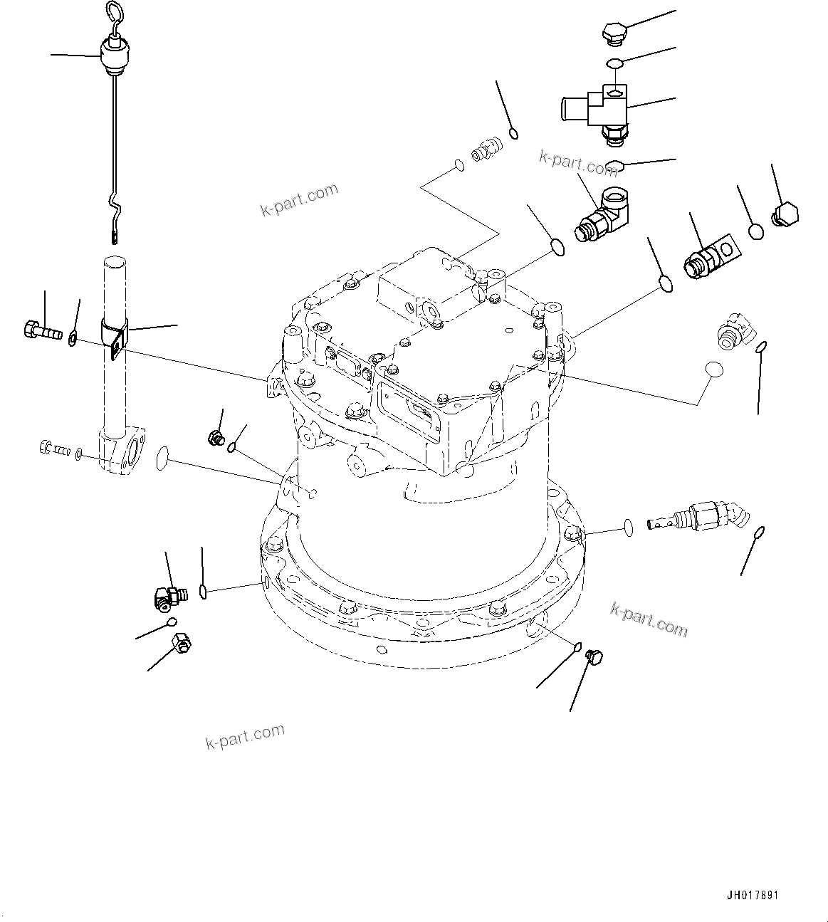 Komatsu parts book diagram for HB365LC-3E0 S/N K75001-UP: SWING MACHINERY AND MOTOR, ELECTRIC SWING MOTOR (2/2)