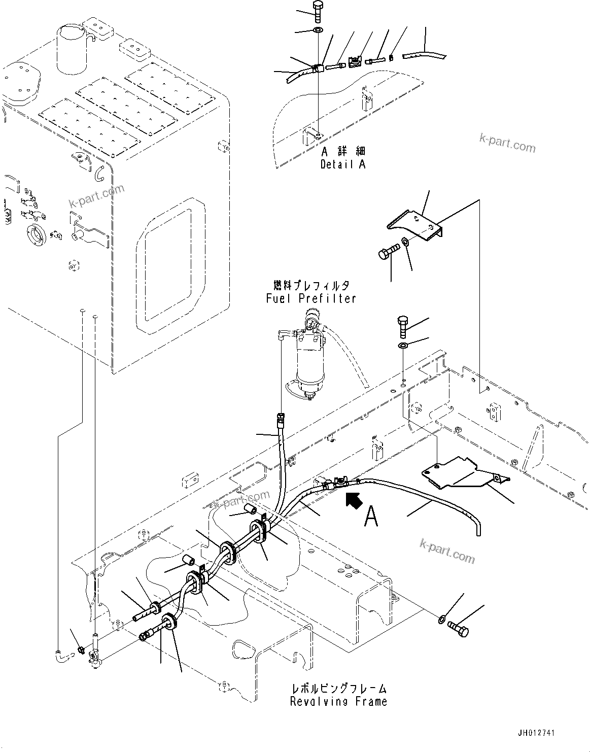 Komatsu parts book diagram for PC290LCI-11E0 S/N 35152-UP: FUEL PIPING, REMOTE DRAIN