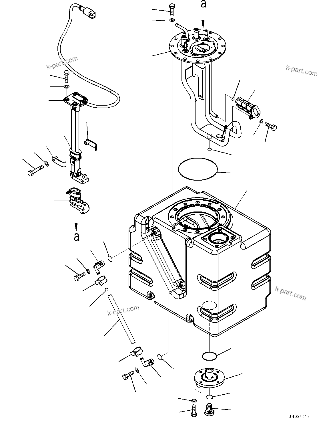 Komatsu parts book diagram for PC290LCI-11E0 S/N 35152-UP: DEF TANK, TANK AND SENSOR