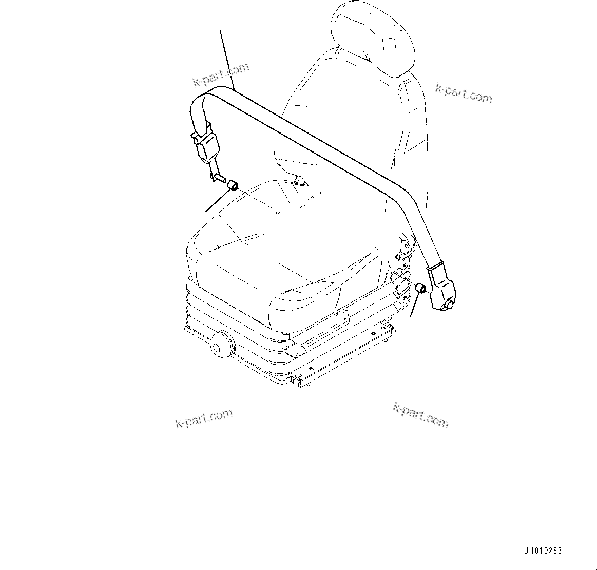 Komatsu parts book diagram for PC290LCI-11E0 S/N 35152-UP: SEAT BELT