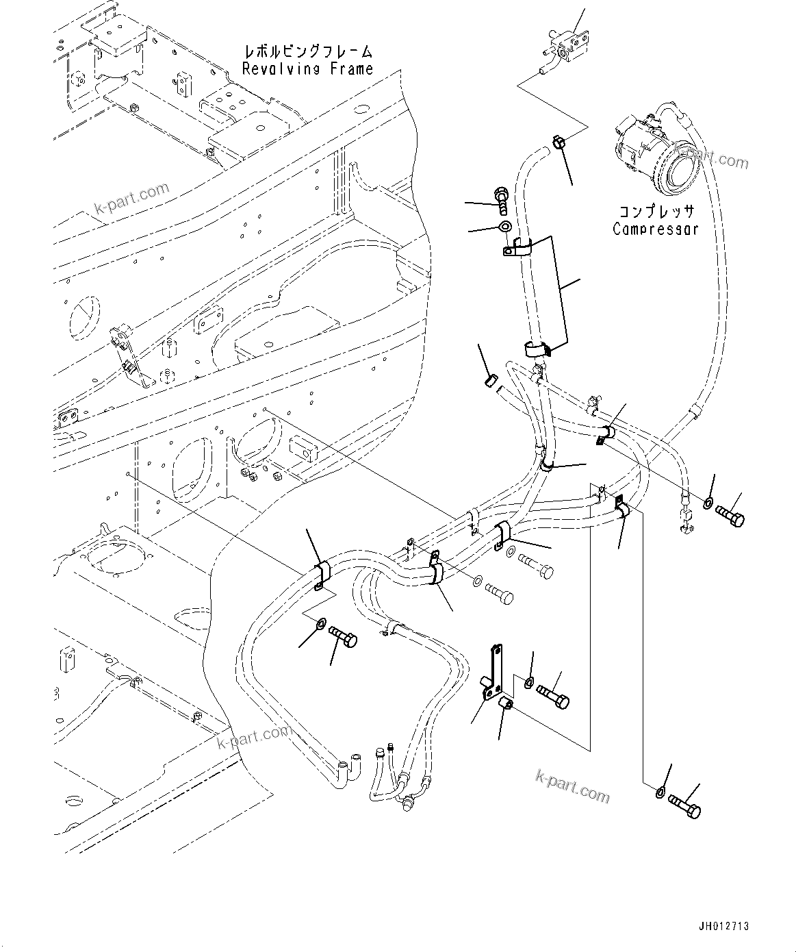 Komatsu parts book diagram for PC290LCI-11E0 S/N 35152-UP: AIR CONDITIONER, HEATER PIPING