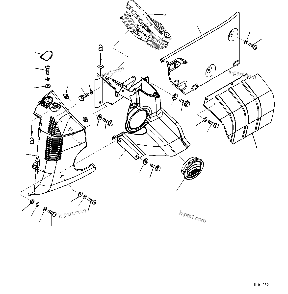 Komatsu parts book diagram for PC290LCI-11E0 S/N 35152-UP: CAB, CAB IN PARTS, CONSOLE COVER, FRONT, R.H.