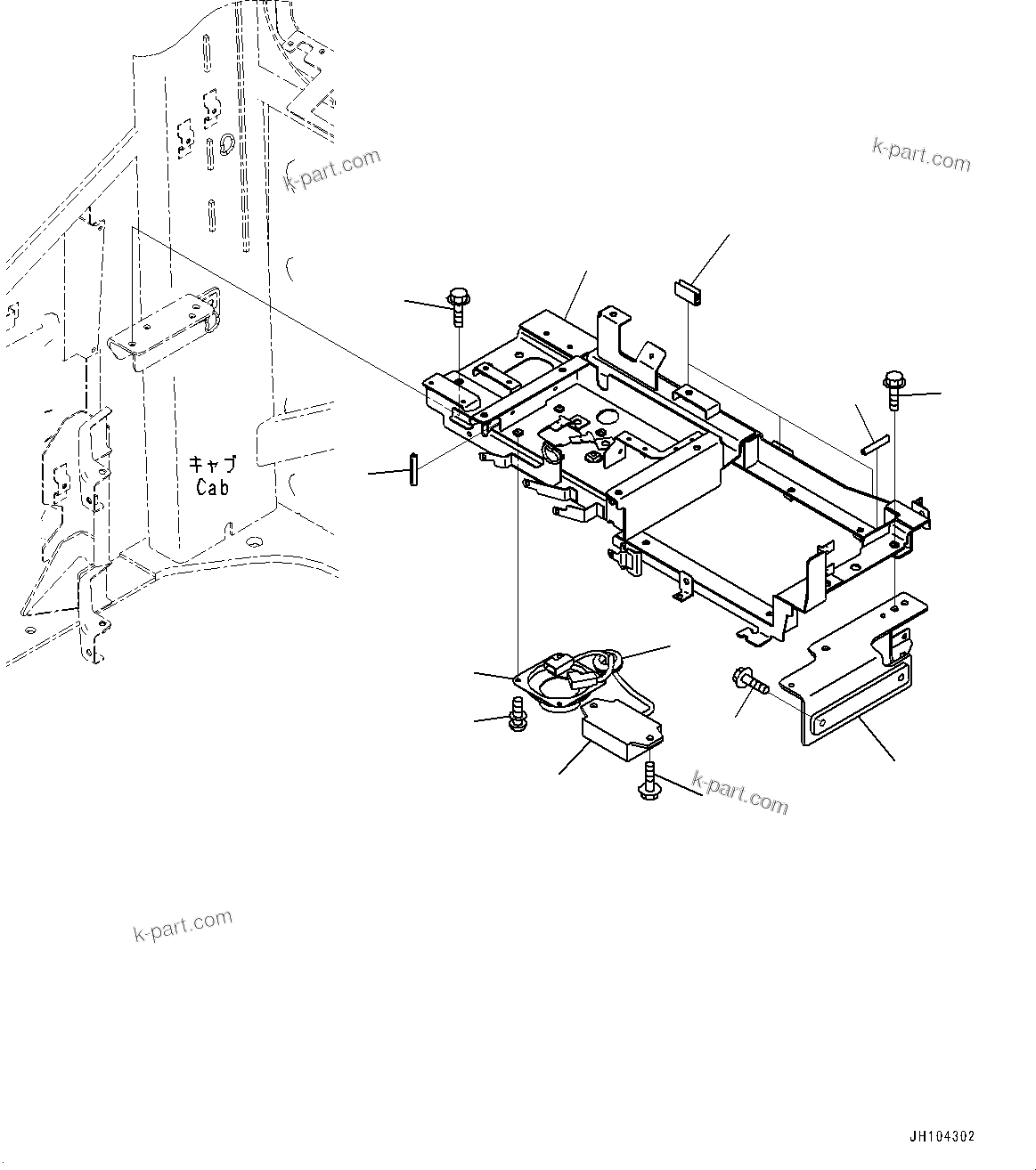 Komatsu parts book diagram for PC290LCI-11E0 S/N 35152-UP: CAB, CAB IN PARTS, LUGGAGE PLATE