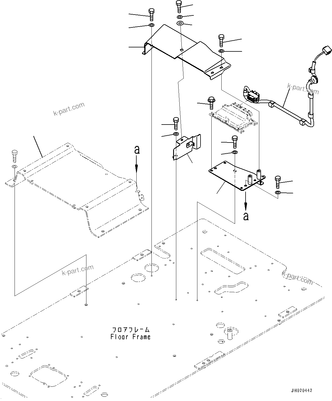 Komatsu parts book diagram for PC290LCI-11E0 S/N 35152-UP: CAB, CAB IN PARTS, KOMVISION COVER