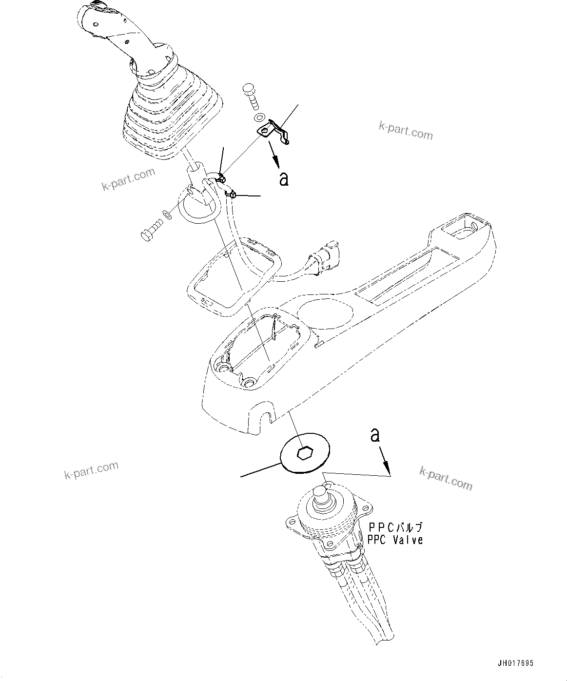 Komatsu parts book diagram for PC290LCI-11E0 S/N 35152-UP: CAB, FLOOR, WORK EQUIPMENT CONTROL LEVER RELATED PARTS, L.H.