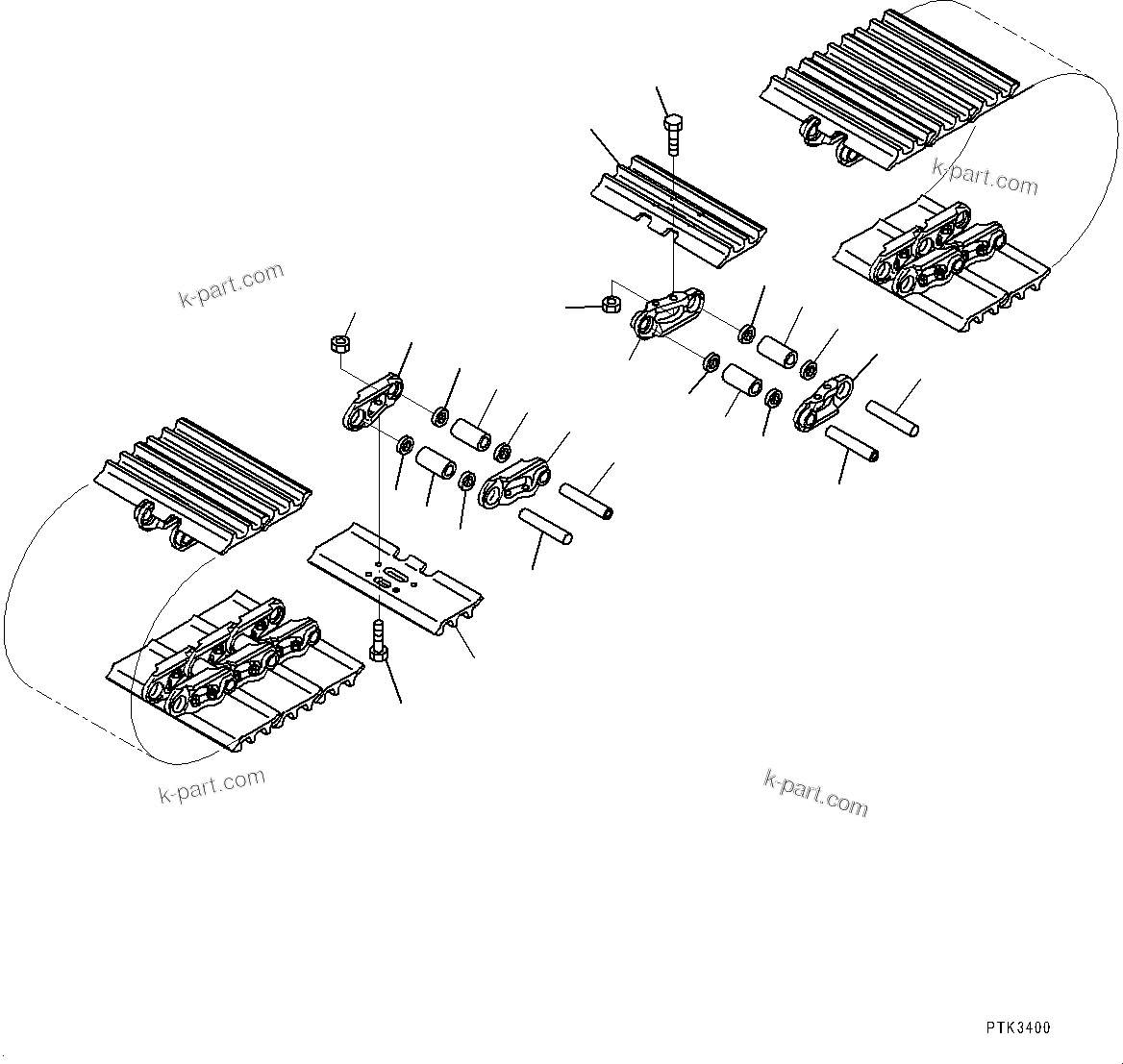 Komatsu parts book diagram for PC290LCI-11E0 S/N 35152-UP: TRACK SHOE ASSEMBLY