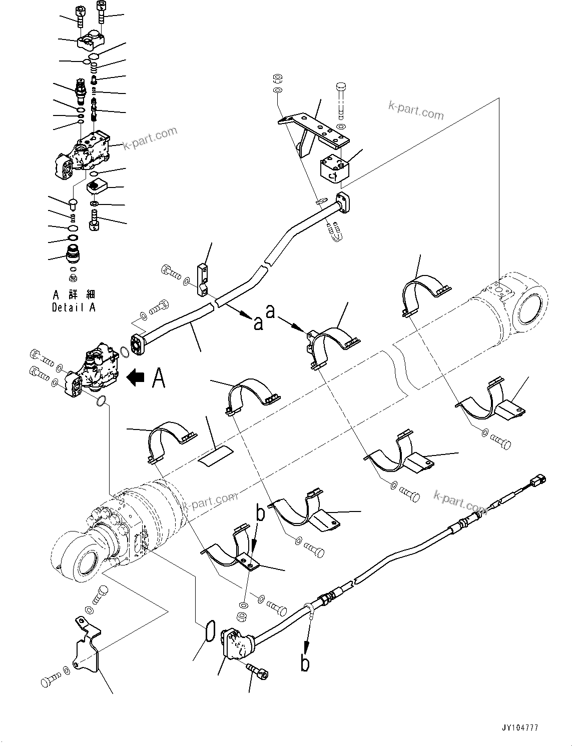 Komatsu parts book diagram for PC290LCI-11E0 S/N 35152-UP: ARM CYLINDER, INNER PARTS, ARM CYLINDER (1/3)