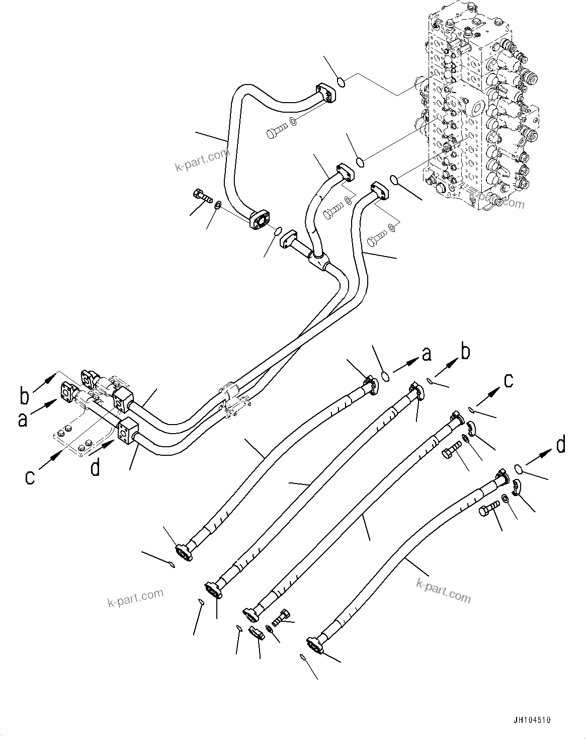 Komatsu parts book diagram for PC360LCI-11E0 S/N 91258-UP: BOOM PIPING