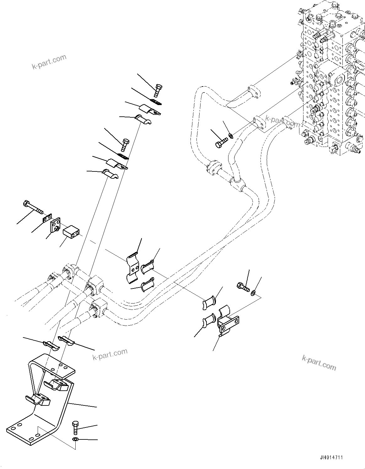 Komatsu parts book diagram for PC360LCI-11E0 S/N 91258-UP: BOOM PIPING, BRACKET AND CLAMP