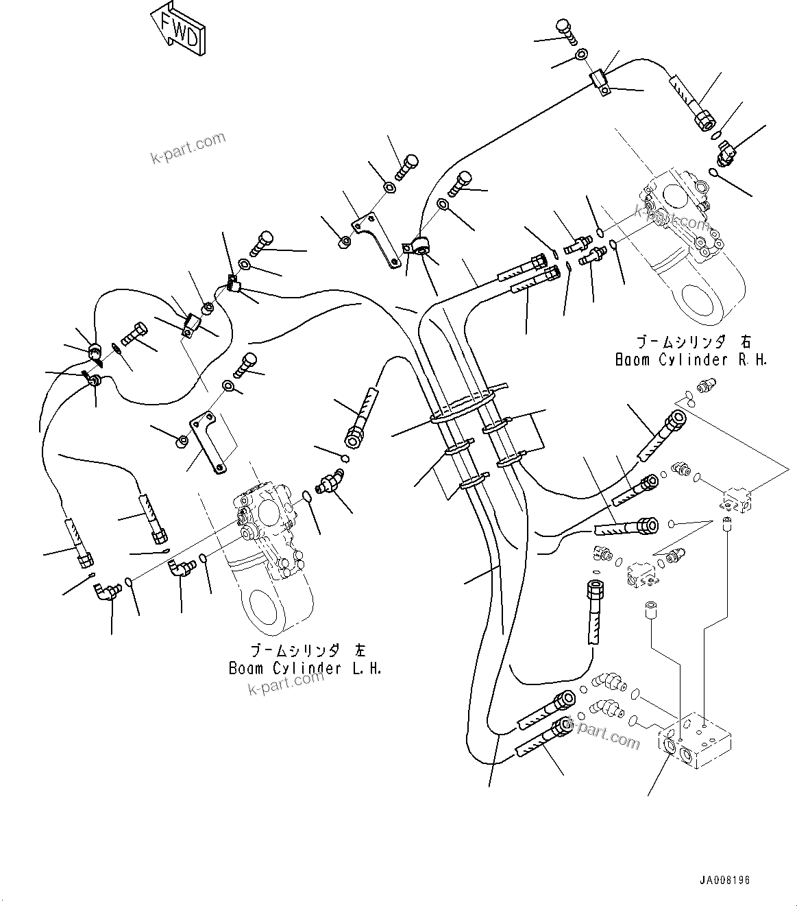 Komatsu parts book diagram for PC360LCI-11E0 S/N 91258-UP: ANTI-DROP VALVE, BOOM ANTI-DROP VALVE PIPING