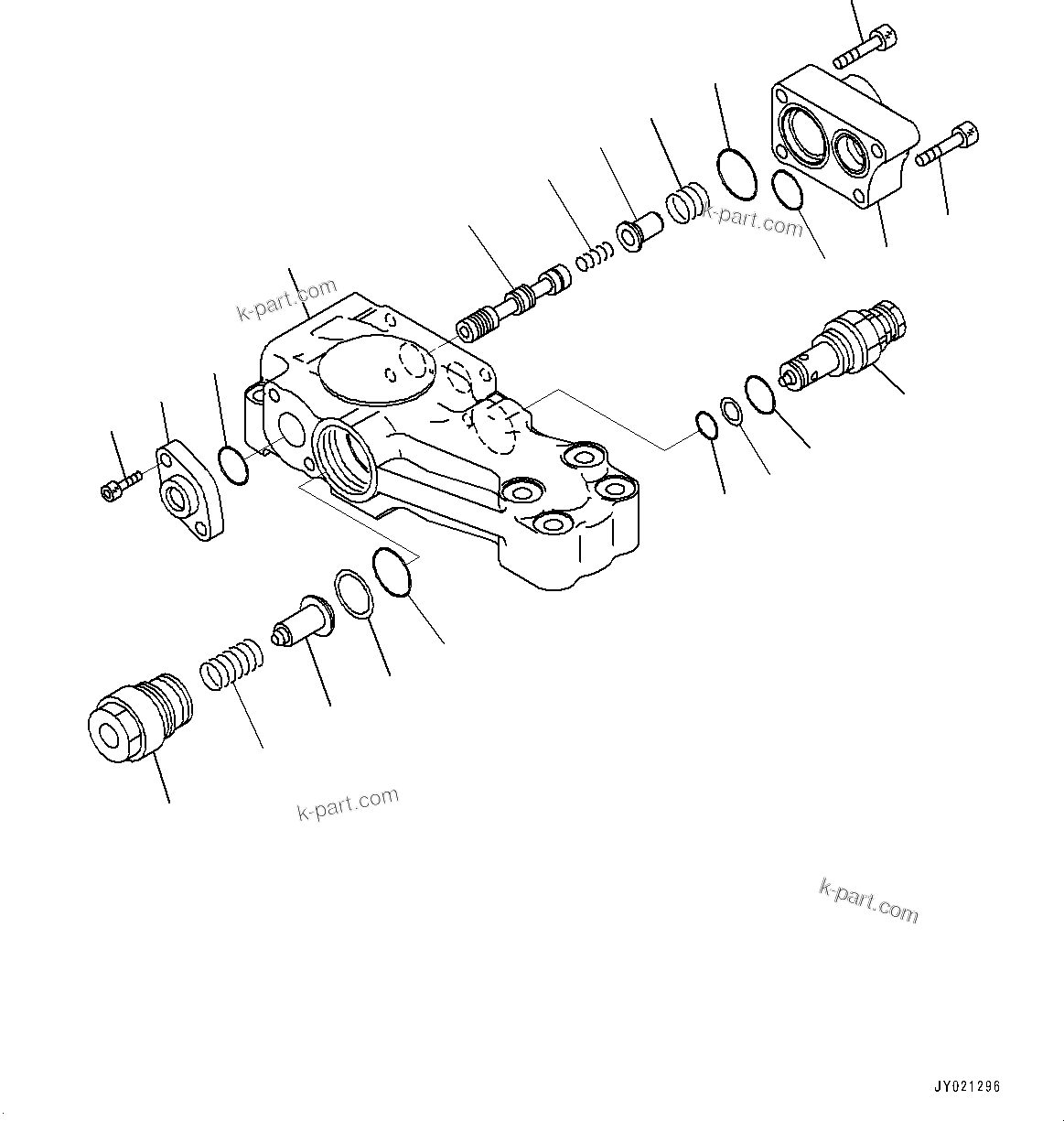 Komatsu parts book diagram for PC360LCI-11E0 S/N 91258-UP: ANTI-DROP VALVE, BOOM ANTI-DROP VALVE (L.H.)