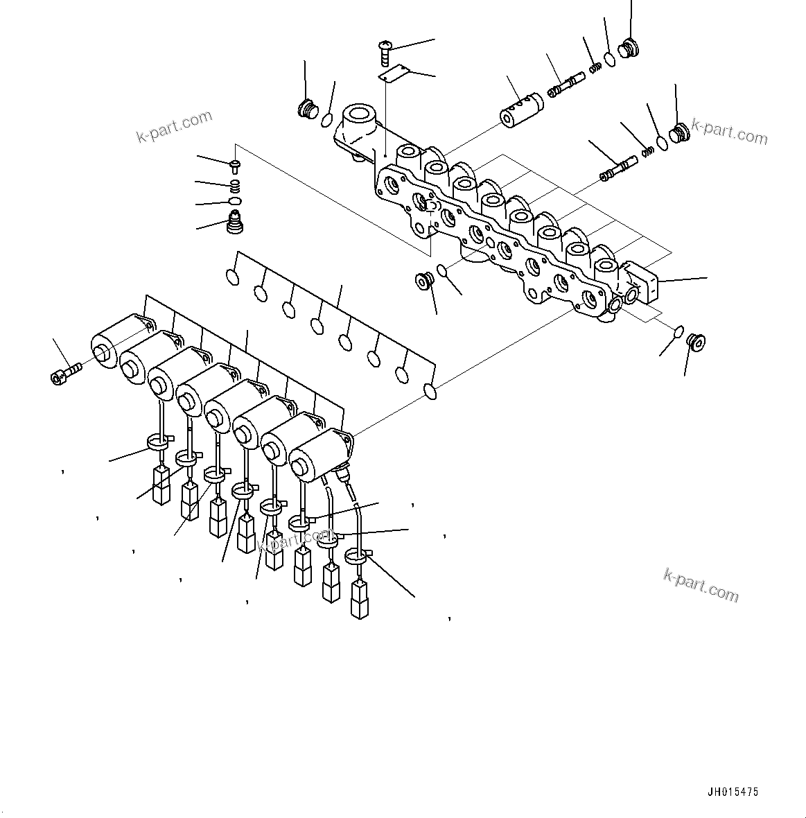 Komatsu parts book diagram for PC360LCI-11E0 S/N 91258-UP: SOLENOID VALVE, INNER PARTS