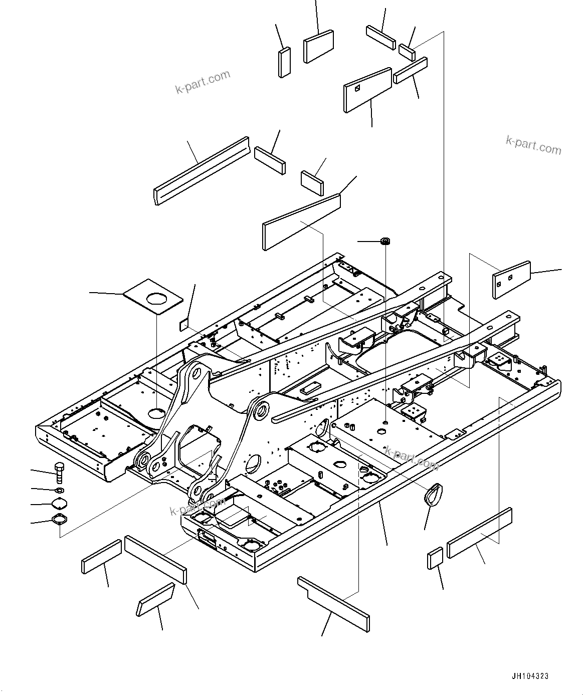 Komatsu parts book diagram for PC360LCI-11E0 S/N 91258-UP: REVOLVING FRAME, (1/2)