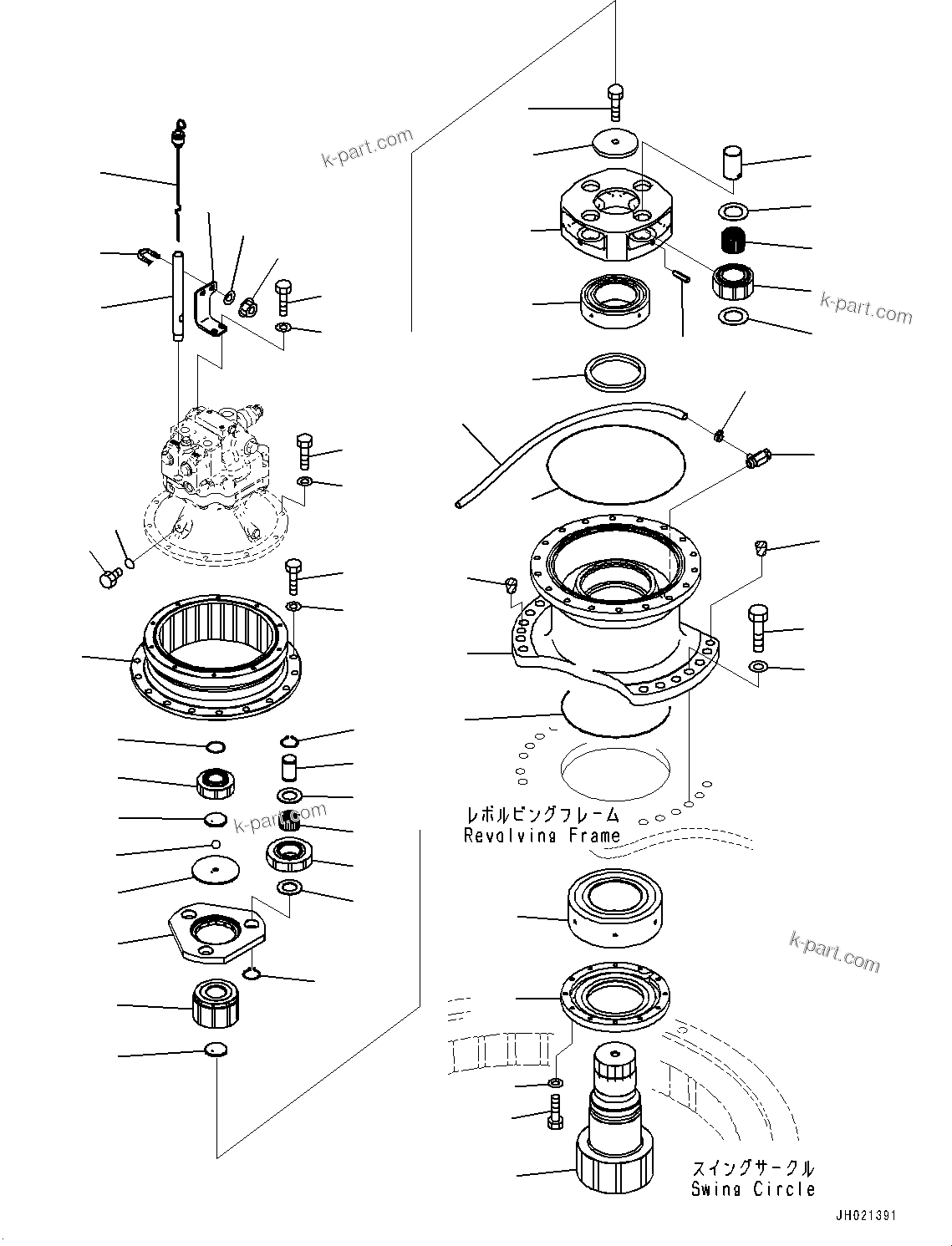 Komatsu parts book diagram for PC360LCI-11E0 S/N 91258-UP: SWING MACHINERY AND MOTOR, SWING MACHINERY