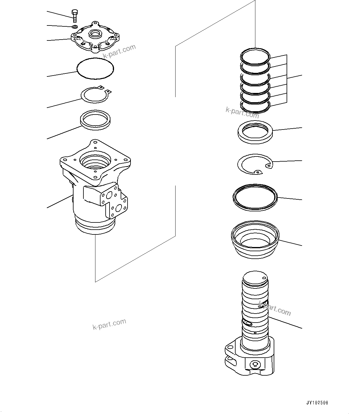 Komatsu parts book diagram for PC360LCI-11E0 S/N 91258-UP: SWIVEL JOINT, INNER PARTS