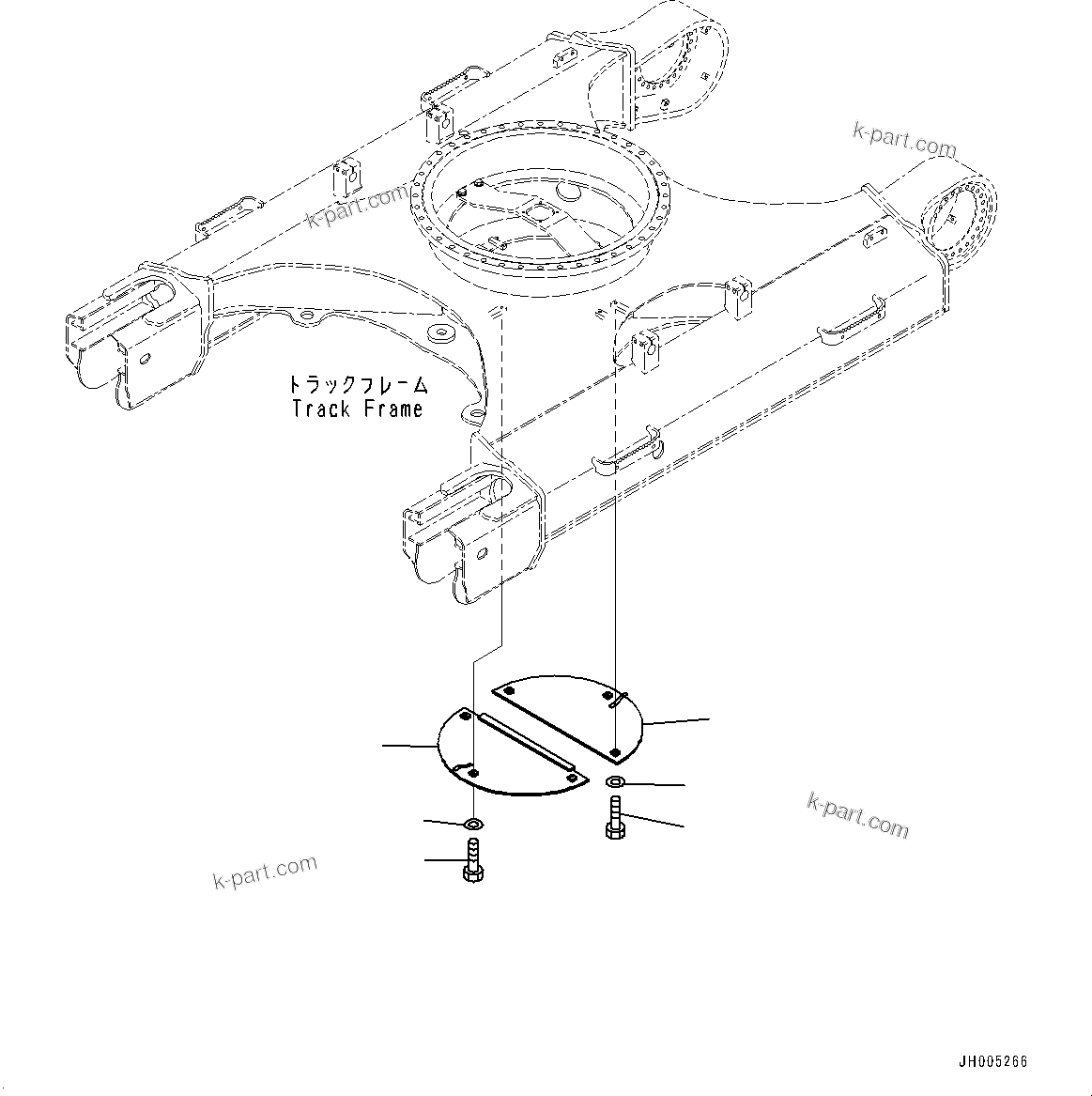 Komatsu parts book diagram for PC360LCI-11E0 S/N 91258-UP: TRACK FRAME UNDER COVER