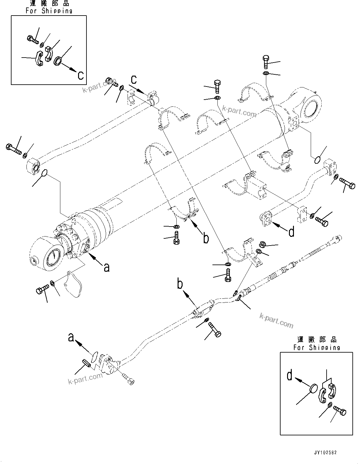 Komatsu parts book diagram for PC360LCI-11E0 S/N 91258-UP: ARM, 3200MM, HEAVY DUTY TYPE, 1-ADDITIONAL ACTUATOR PIPING, ACCUMULATOR, INNER PARTS, BUCKET CYLINDER (3/3)