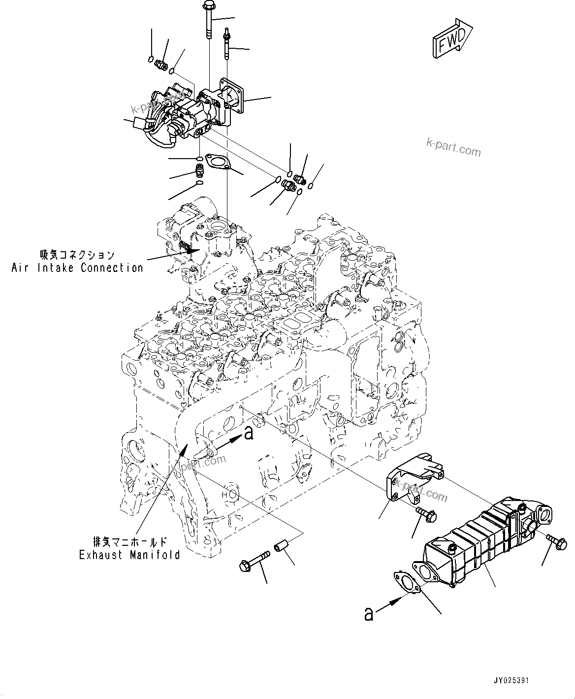Komatsu parts book diagram for SAA6D114E-6B S/N 26910063-UP (For PC360LCI-11E0): EXHAUST GAS RE-CIRCULATION (EGR) VALVE