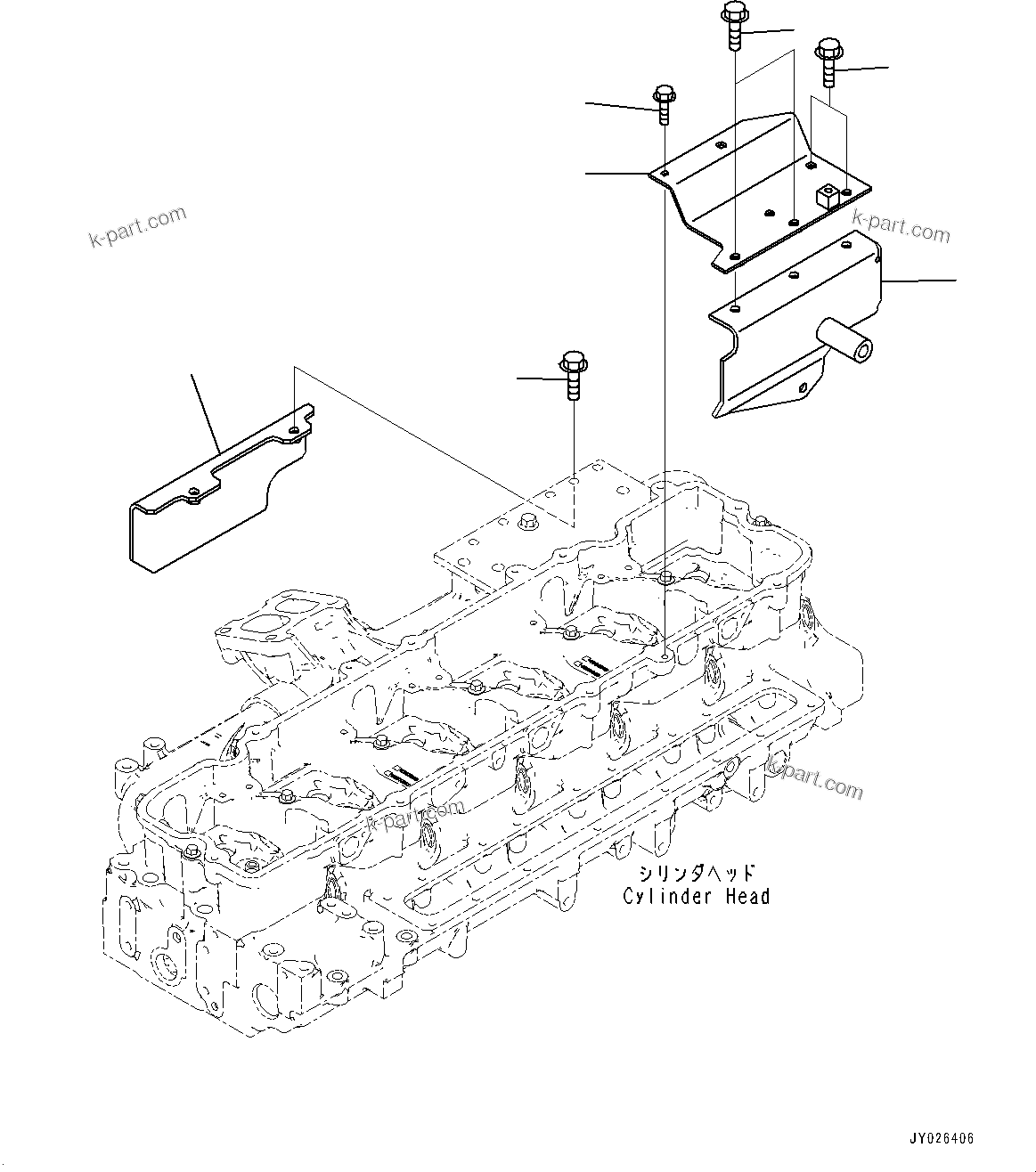 Komatsu parts book diagram for SAA6D114E-6B S/N 26910063-UP (For PC360LCI-11E0): HEAT SHIELD
