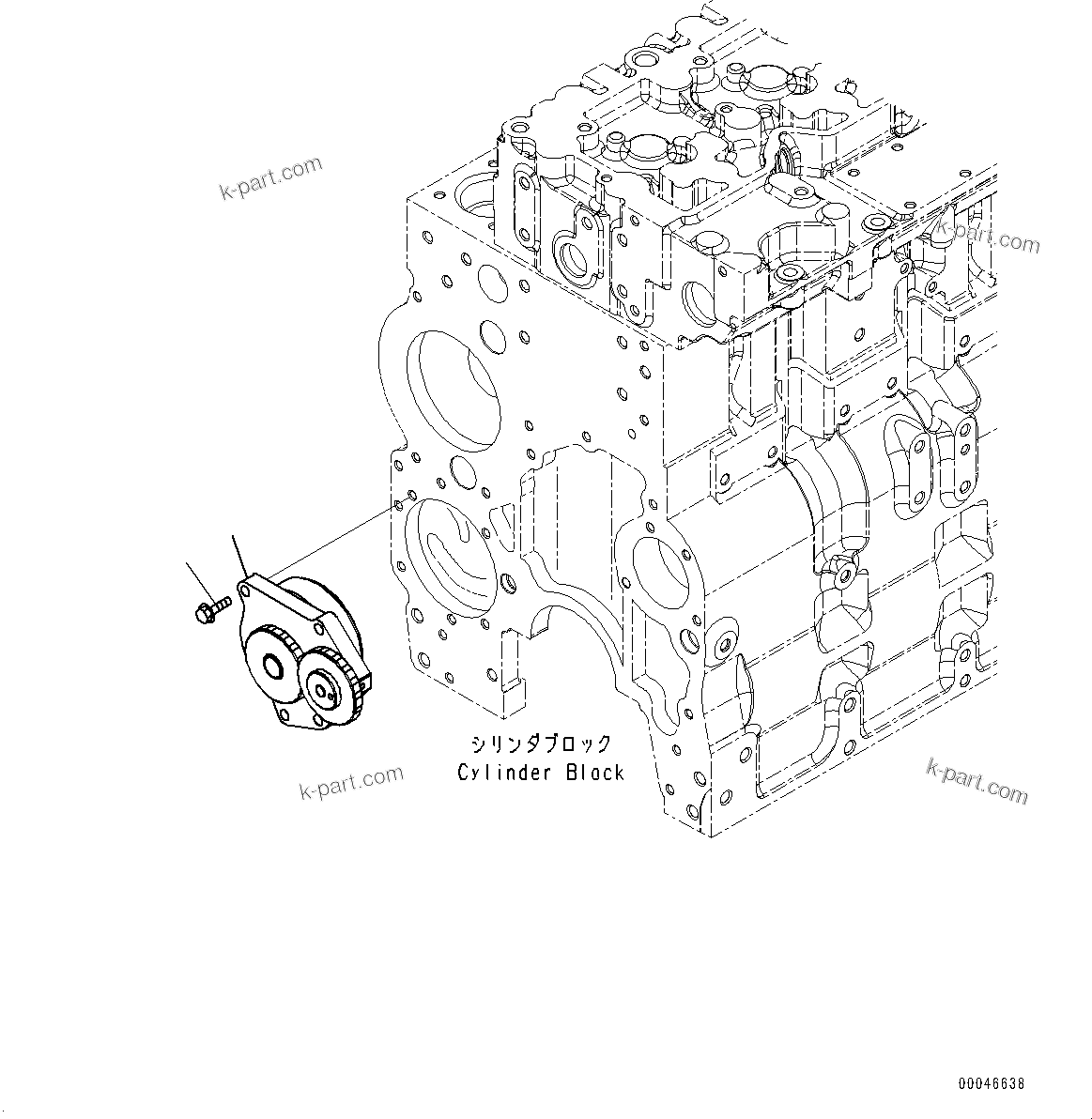 Komatsu parts book diagram for SAA6D114E-6B S/N 26910063-UP (For PC360LCI-11E0): ENGINE OIL PUMP