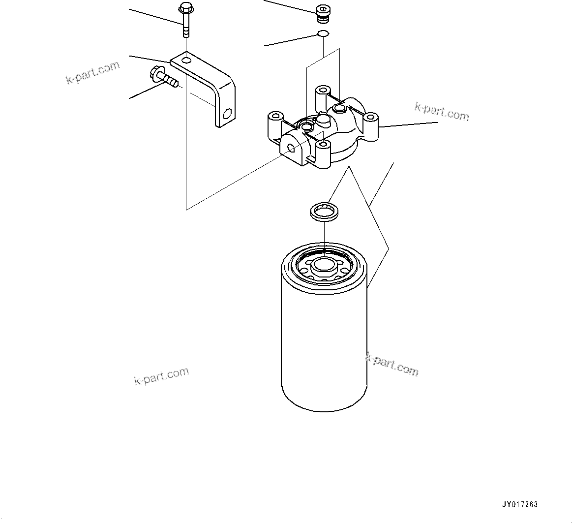 Komatsu parts book diagram for SAA6D114E-6B S/N 26910063-UP (For PC360LCI-11E0): FUEL FILTER LOCATION