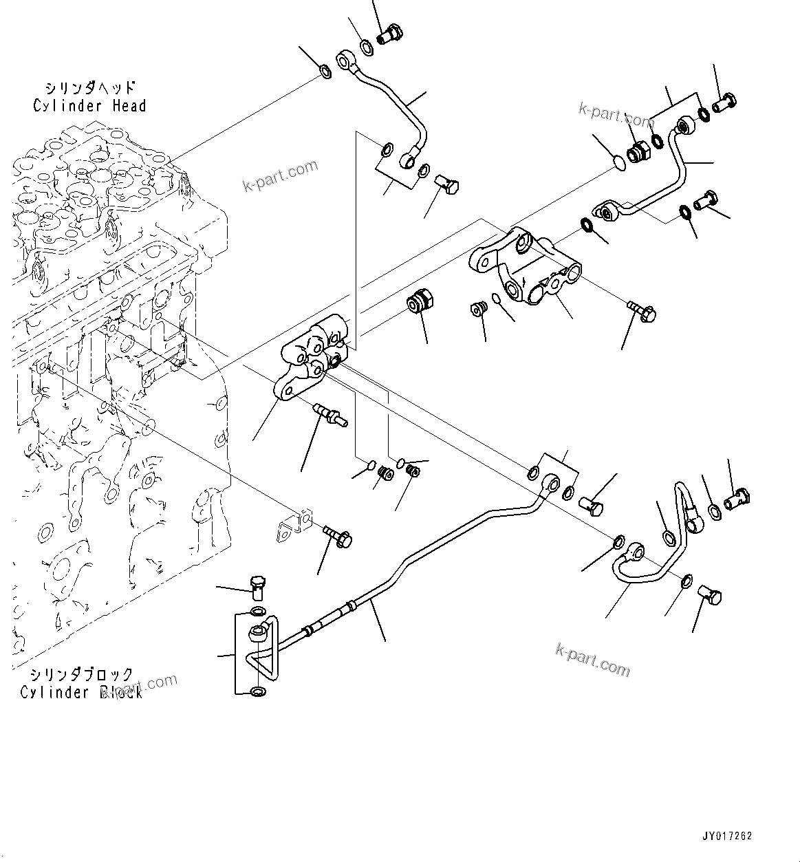 Komatsu parts book diagram for SAA6D114E-6B S/N 26910063-UP (For PC360LCI-11E0): FUEL DRAIN PIPING