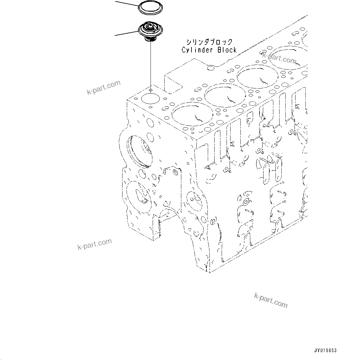 Komatsu parts book diagram for SAA6D114E-6B S/N 26910063-UP (For PC360LCI-11E0): THERMOSTAT