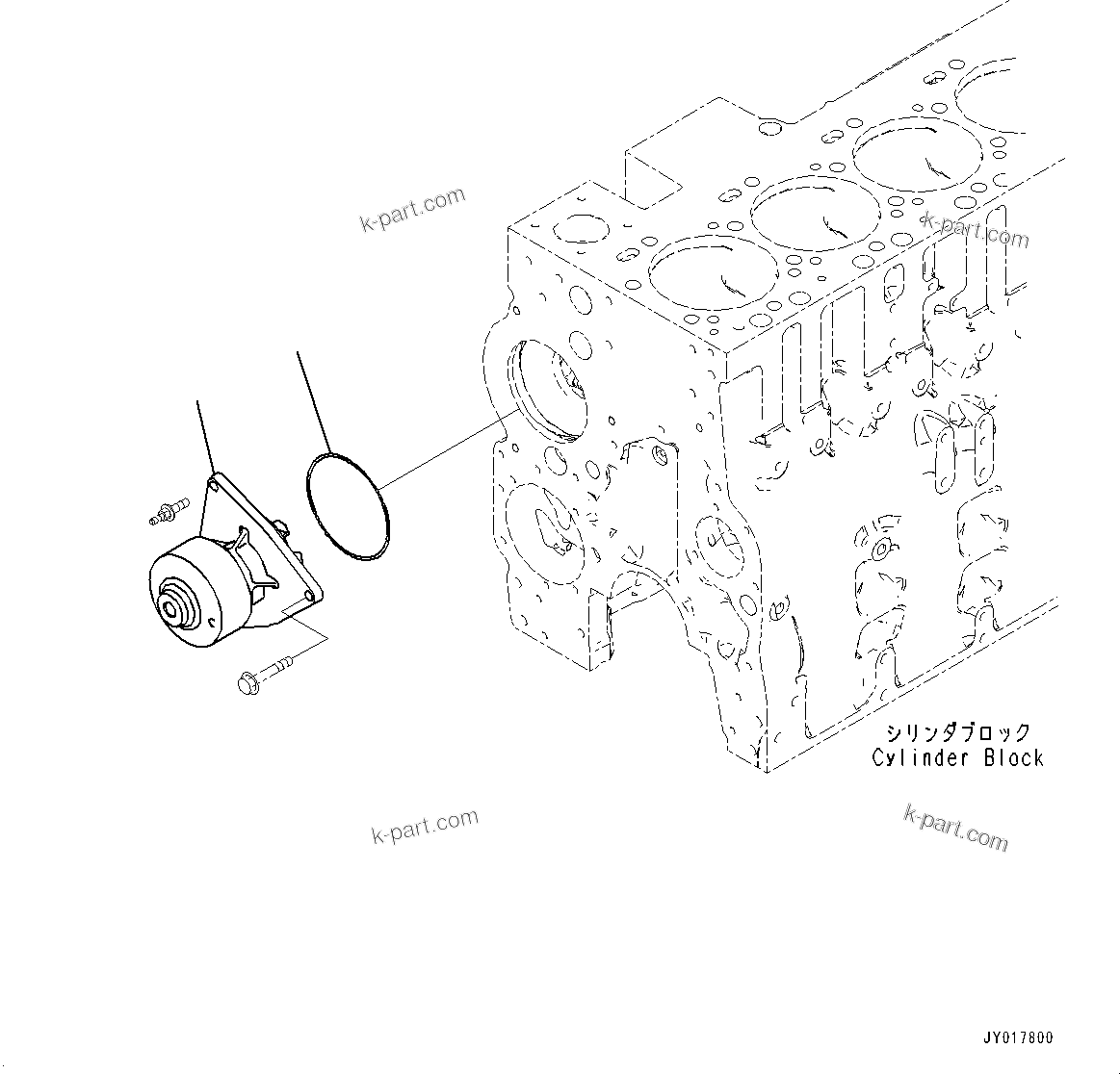 Komatsu parts book diagram for SAA6D114E-6B S/N 26910063-UP (For PC360LCI-11E0): WATER PUMP
