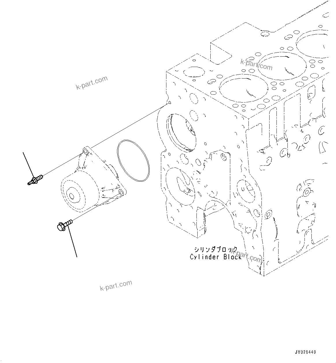 Komatsu parts book diagram for SAA6D114E-6B S/N 26910063-UP (For PC360LCI-11E0): WATER PUMP MOUNTING