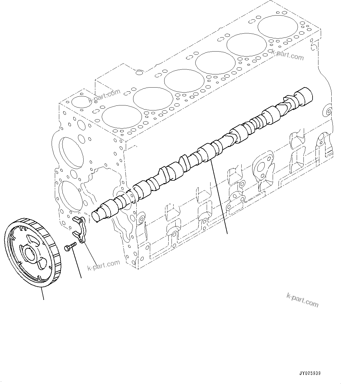 Komatsu parts book diagram for SAA6D114E-6B S/N 26910063-UP (For PC360LCI-11E0): PARTS PERFORMANCE, CAMSHAFT