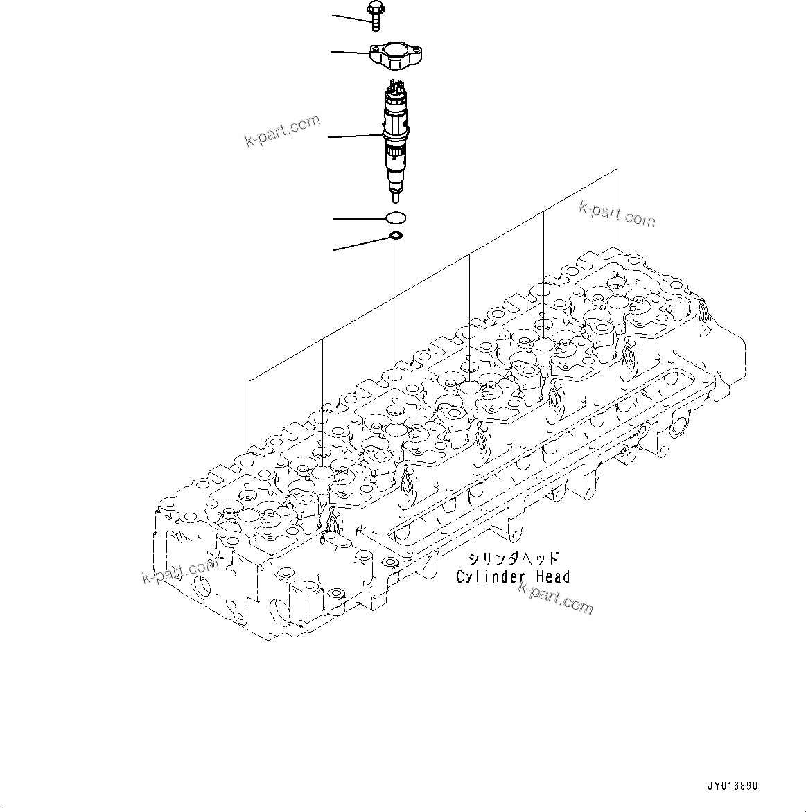 Komatsu parts book diagram for SAA6D114E-6B S/N 26910063-UP (For PC360LCI-11E0): PARTS PERFORMANCE, INJECTOR