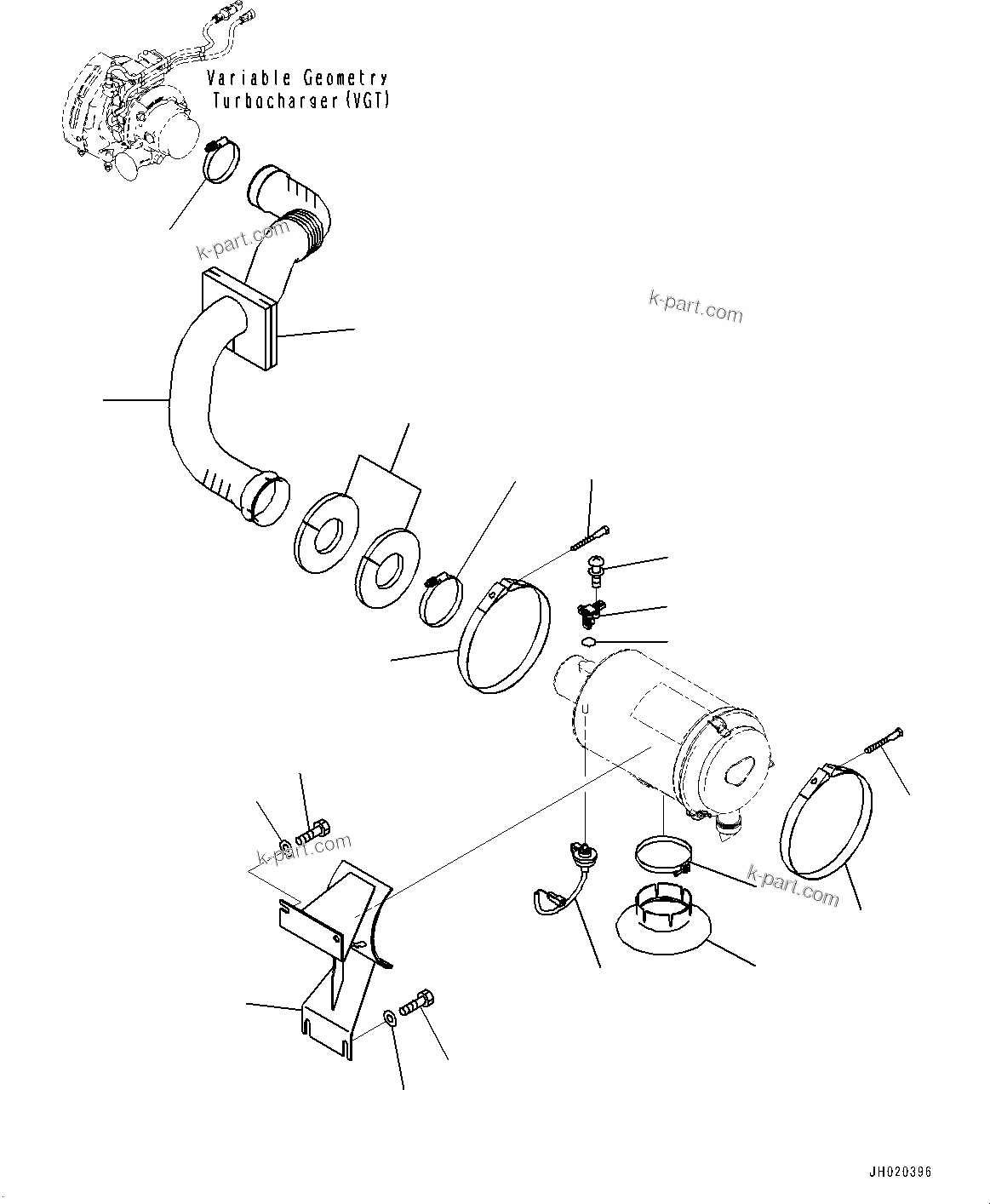 Komatsu parts book diagram for PC210LCI-11E0 S/N 503996-UP: AIR CLEANER, AIR CLEANER MOUNTING