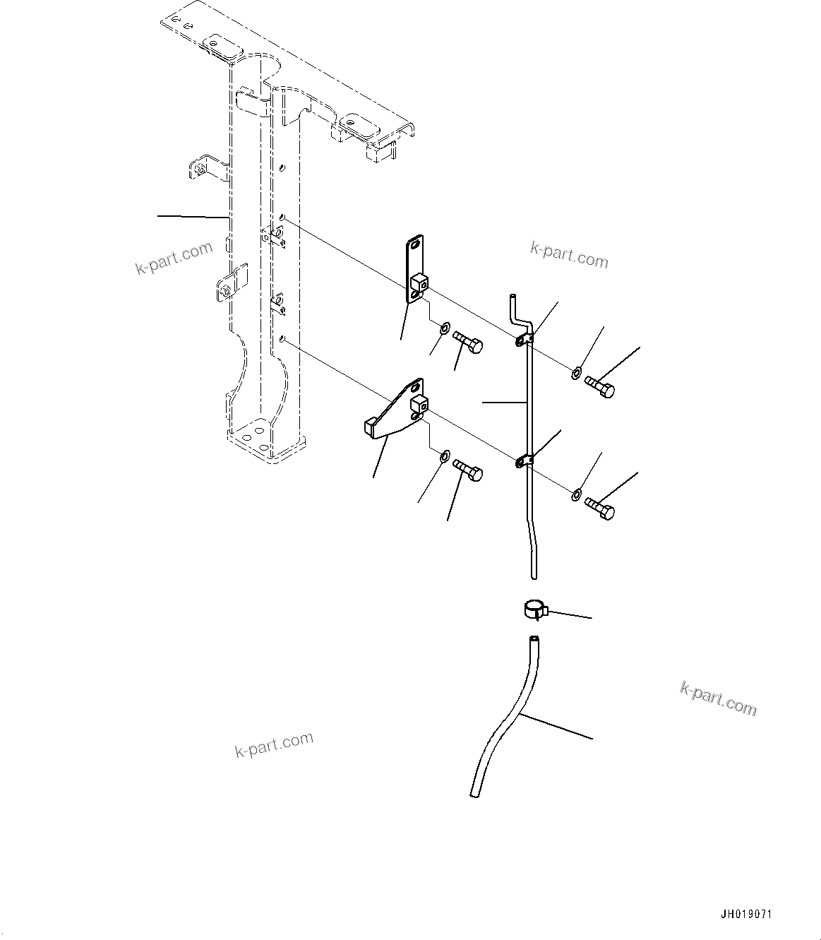 Komatsu parts book diagram for PC210LCI-11E0 S/N 503996-UP: EXHAUST PIPE, DRAIN PIPING