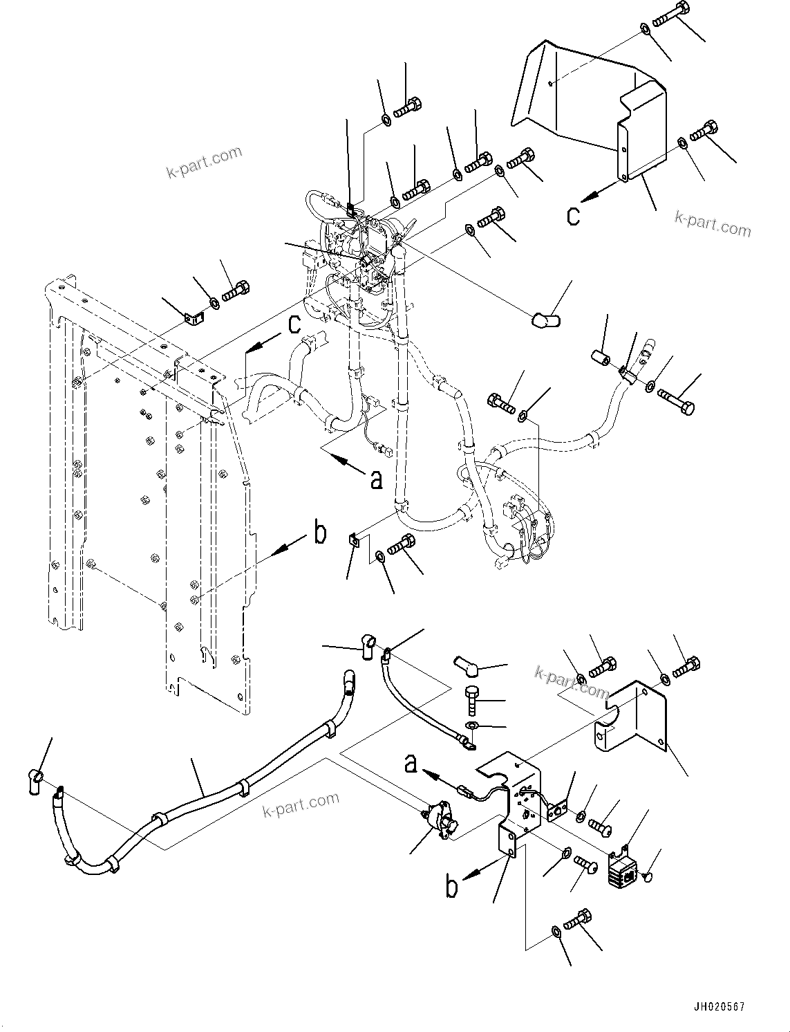 Komatsu parts book diagram for PC210LCI-11E0 S/N 503996-UP: ELECTRIC WIRING HARNESS, STARTING WIRING HARNESS