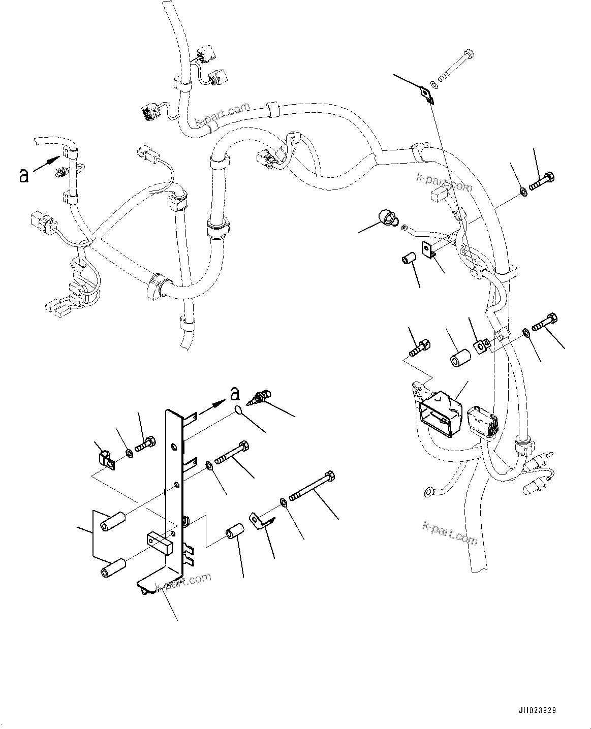 Komatsu parts book diagram for PC210LCI-11E0 S/N 503996-UP: ELECTRIC WIRING HARNESS, ENGINE WIRING HARNESS (2/2)