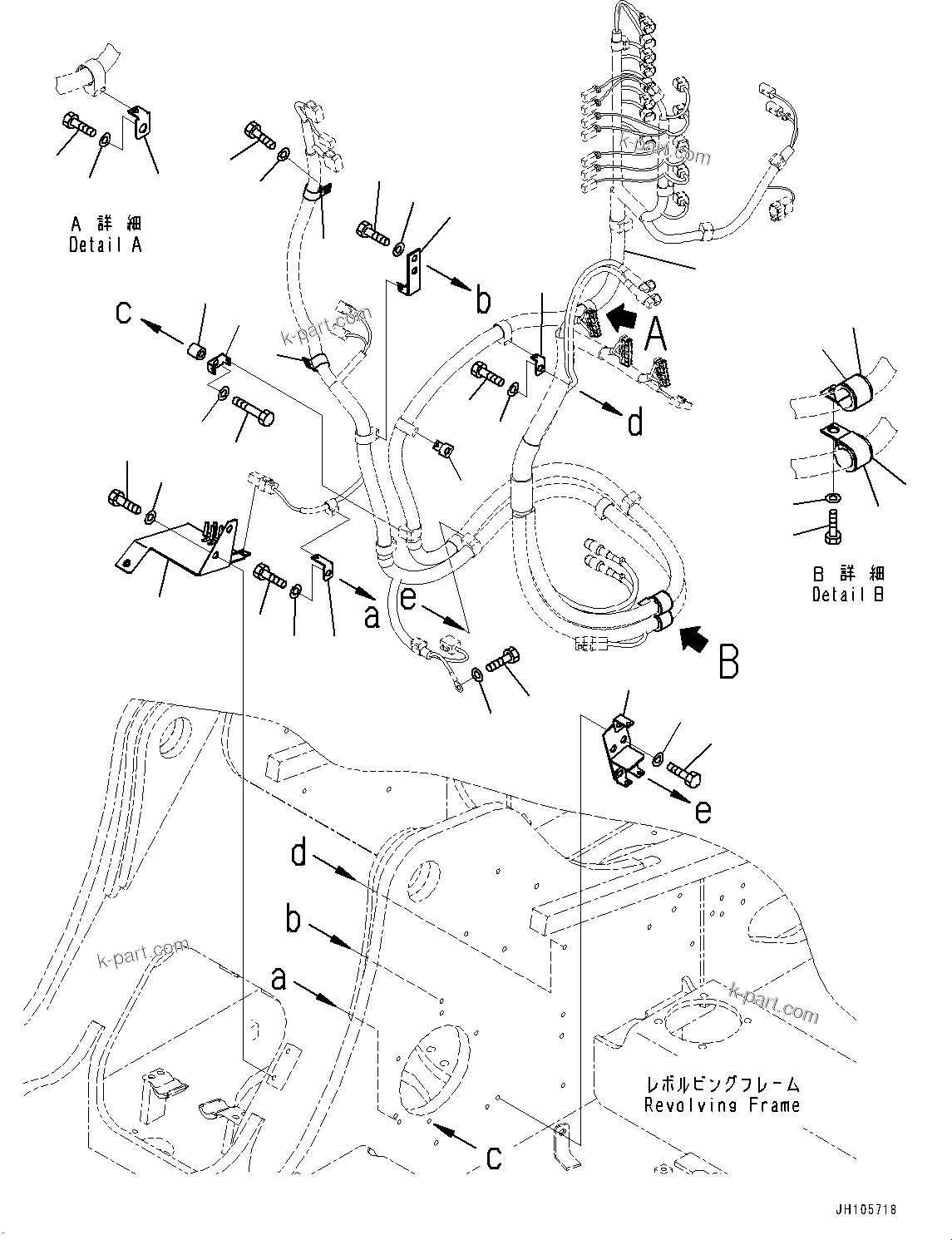Komatsu parts book diagram for PC210LCI-11E0 S/N 503996-UP: ELECTRIC WIRING HARNESS, WIRING HARNESS CLAMP