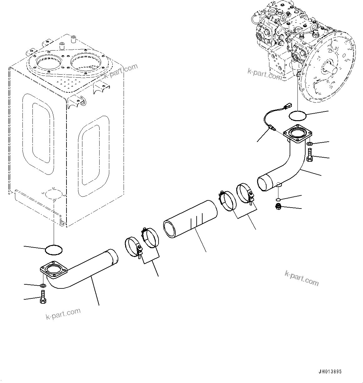 Komatsu parts book diagram for PC210LCI-11E0 S/N 503996-UP: SUCTION PIPING