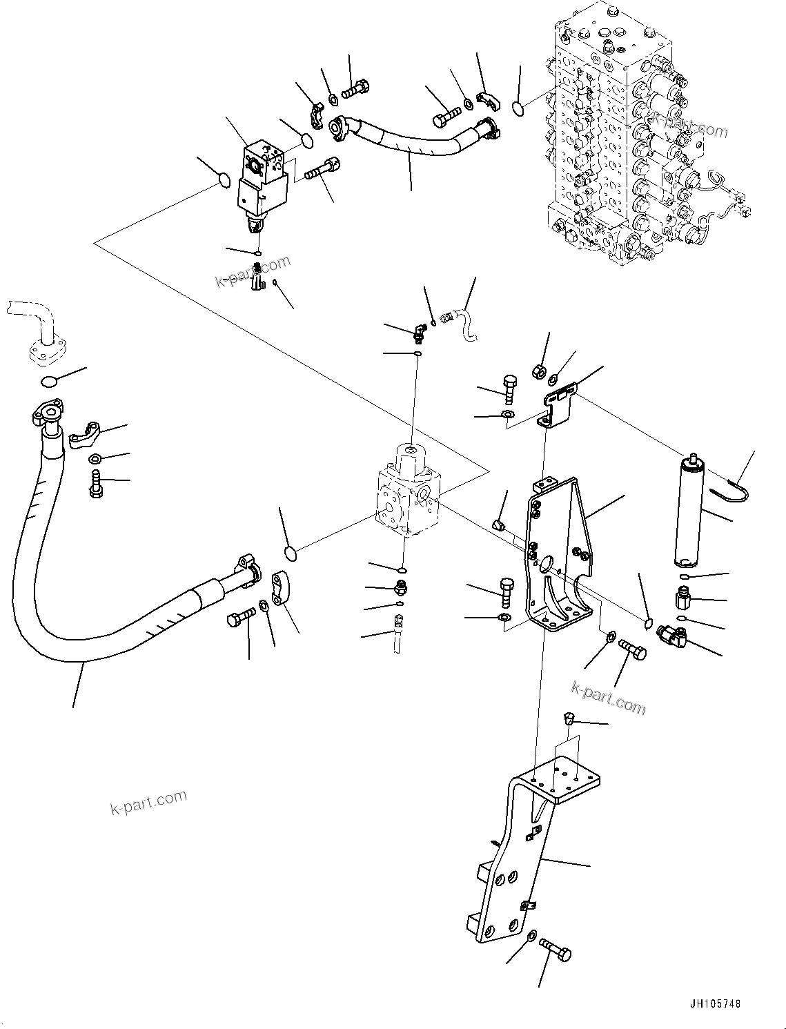 Komatsu parts book diagram for PC210LCI-11E0 S/N 503996-UP: ATTACHMENT PIPING, PIPING, R.H.