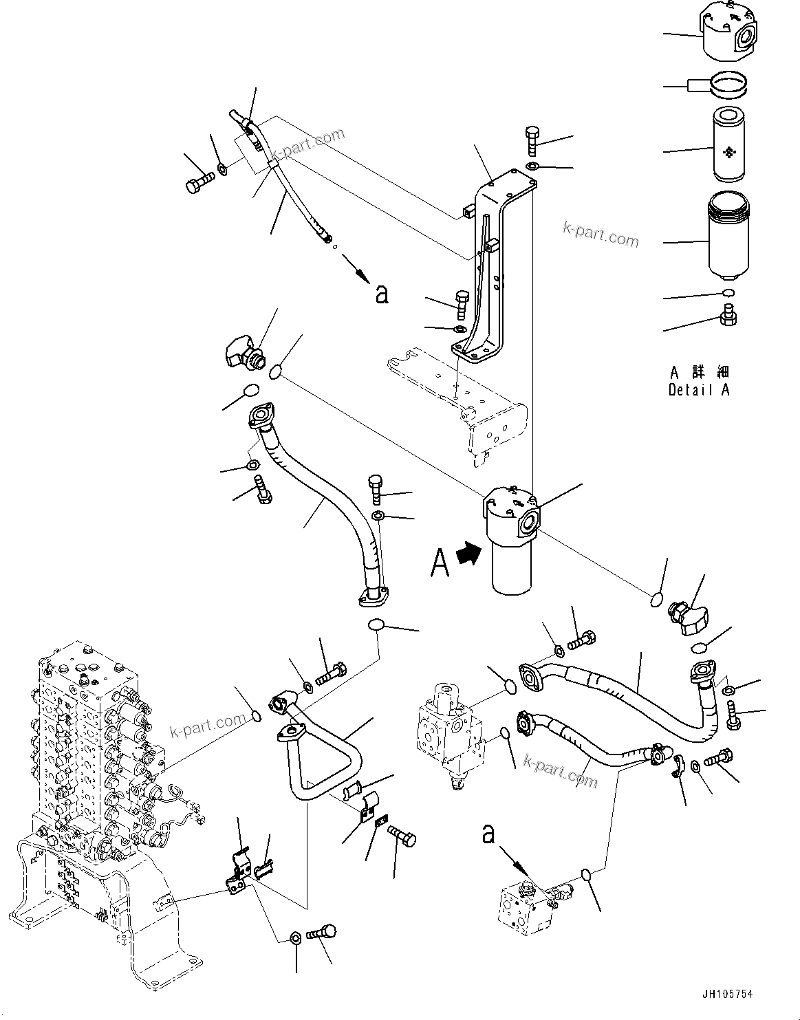 Komatsu parts book diagram for PC210LCI-11E0 S/N 503996-UP: ATTACHMENT PIPING, RETURN PIPING