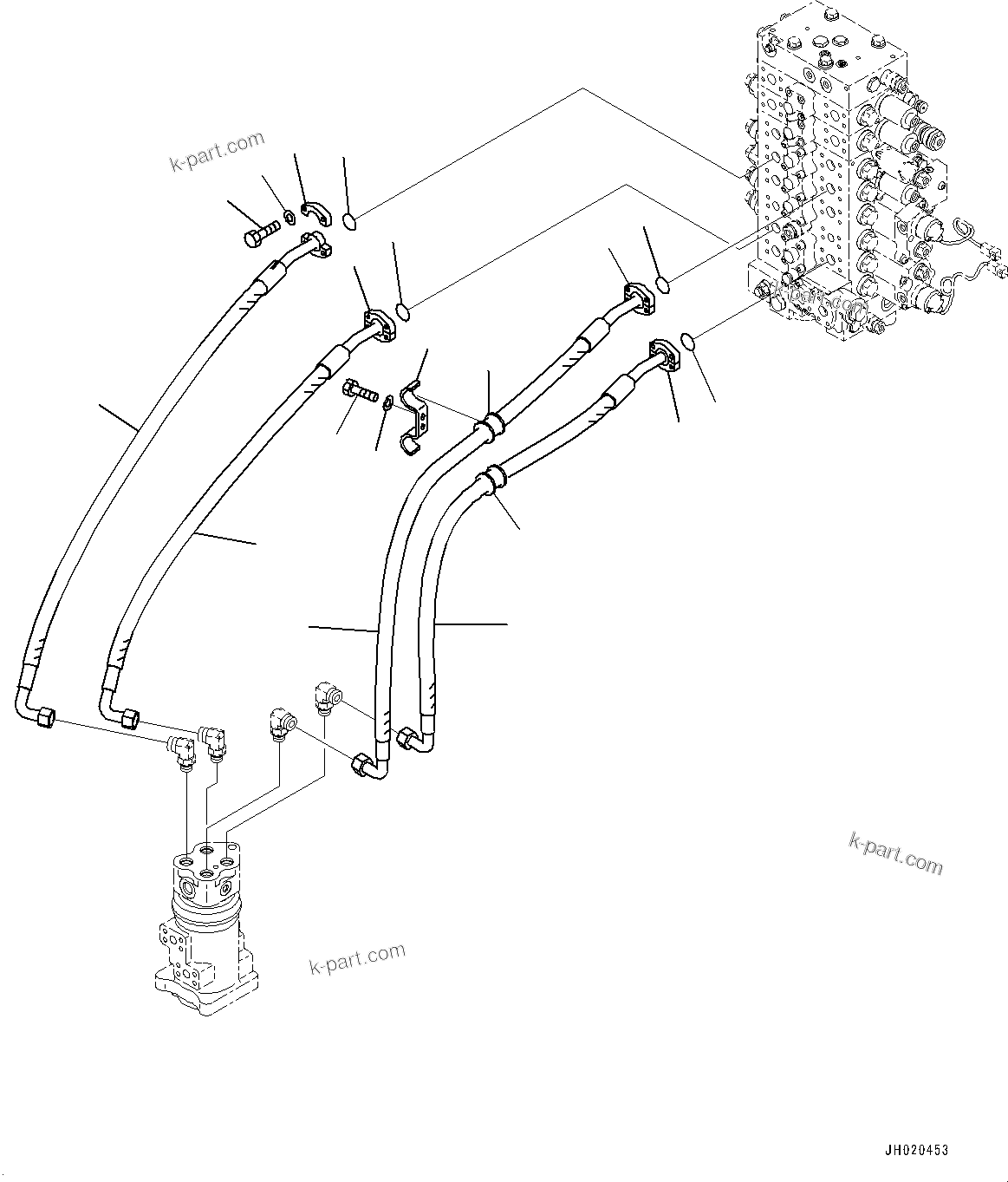 Komatsu parts book diagram for PC210LCI-11E0 S/N 503996-UP: TRAVEL PIPING